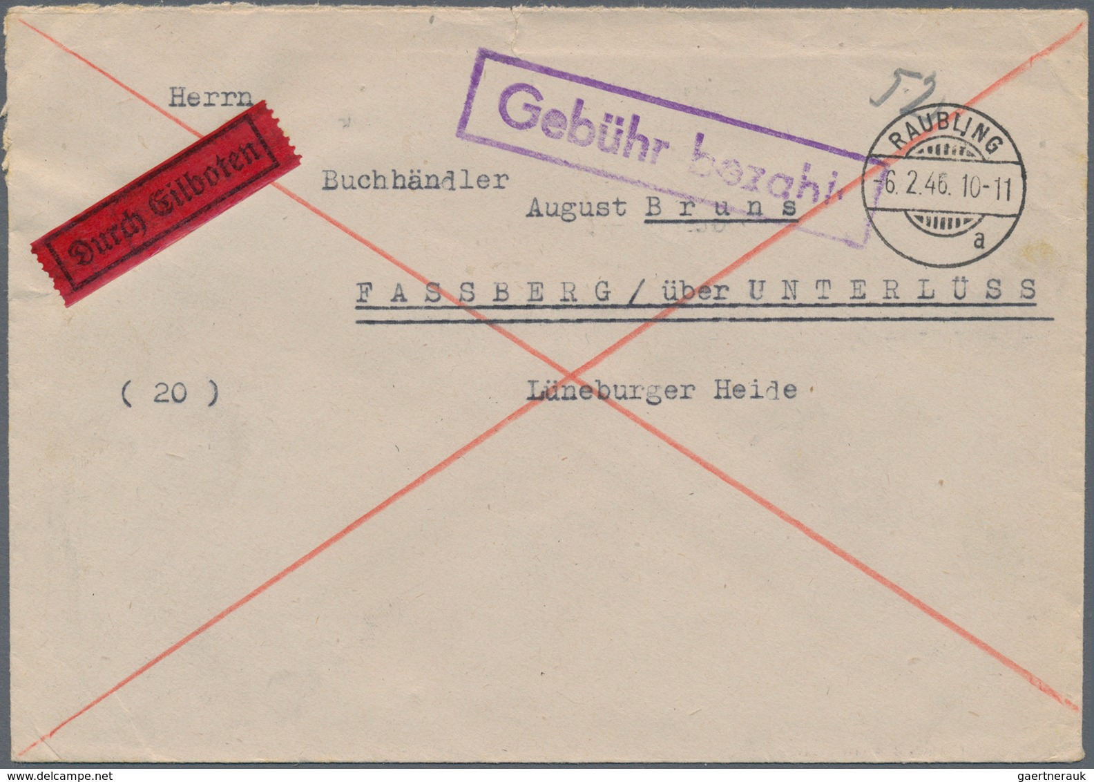 Alliierte Besetzung - Gebühr Bezahlt: 1945/1946, Bayern/Schwaben Plz 13b, saubere Partie von ca. 135