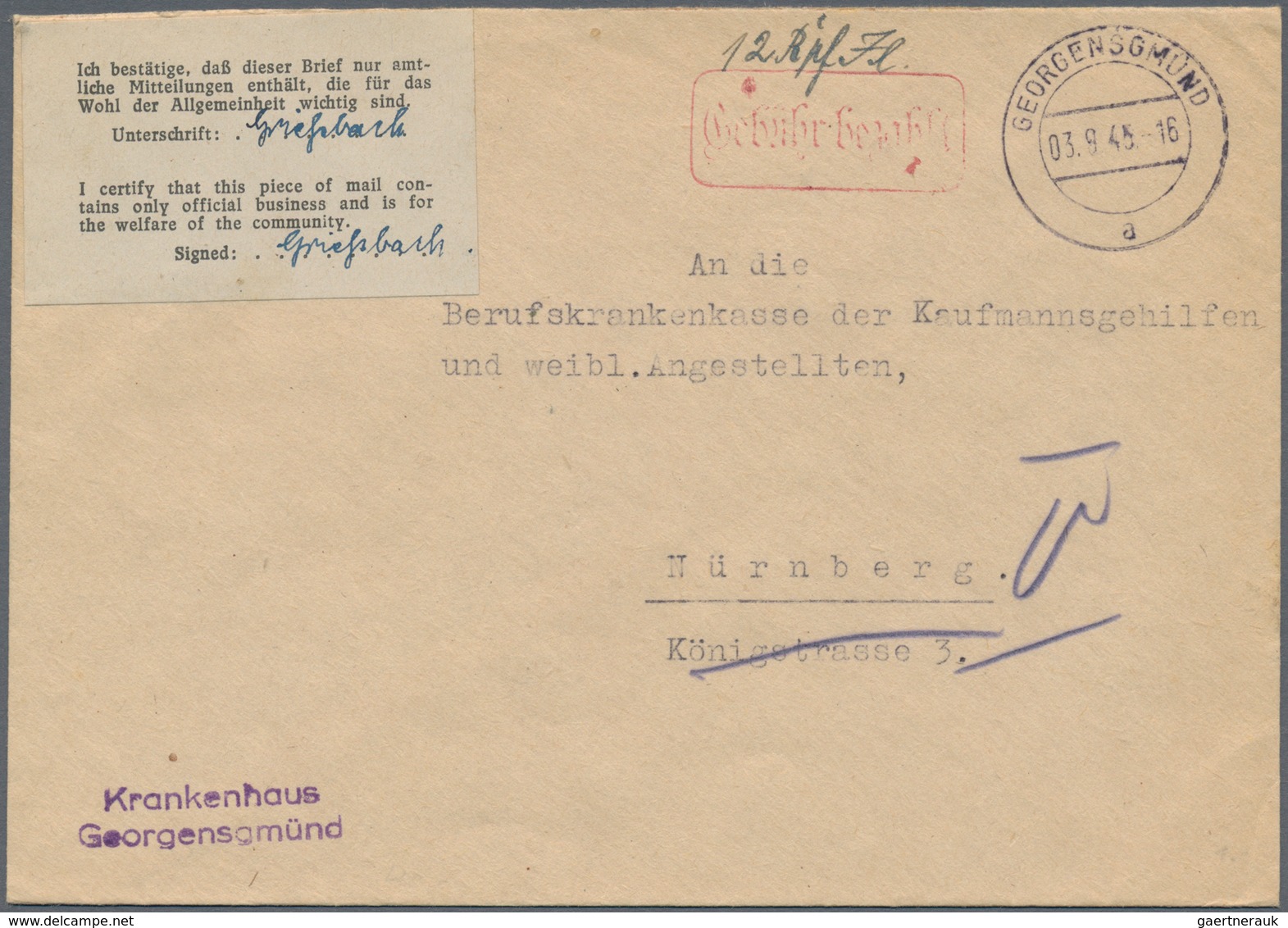 Alliierte Besetzung - Gebühr Bezahlt: 1945/1948, Franken Plz 13a, Saubere Partie Von Ca. 153 Gebühr - Sonstige & Ohne Zuordnung