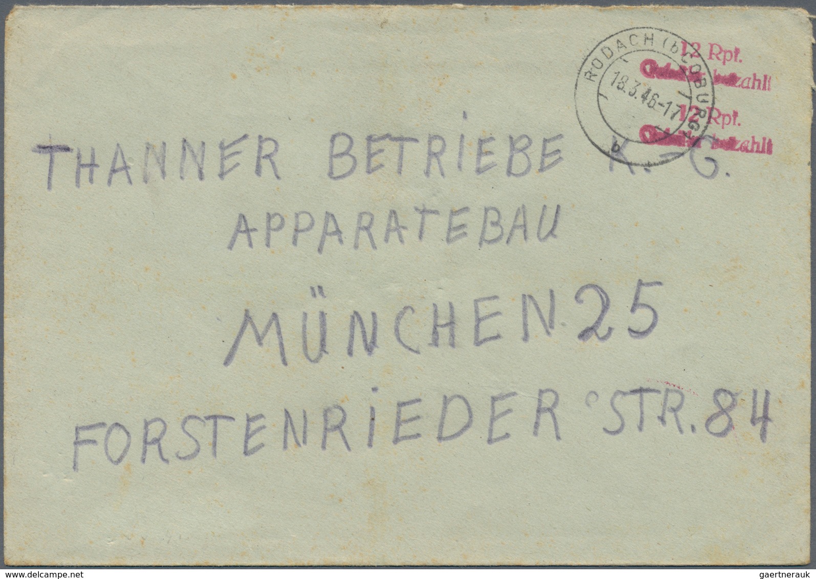 Alliierte Besetzung - Gebühr Bezahlt: 1945/1948, Franken Plz 13a, saubere Partie von ca. 153 Gebühr