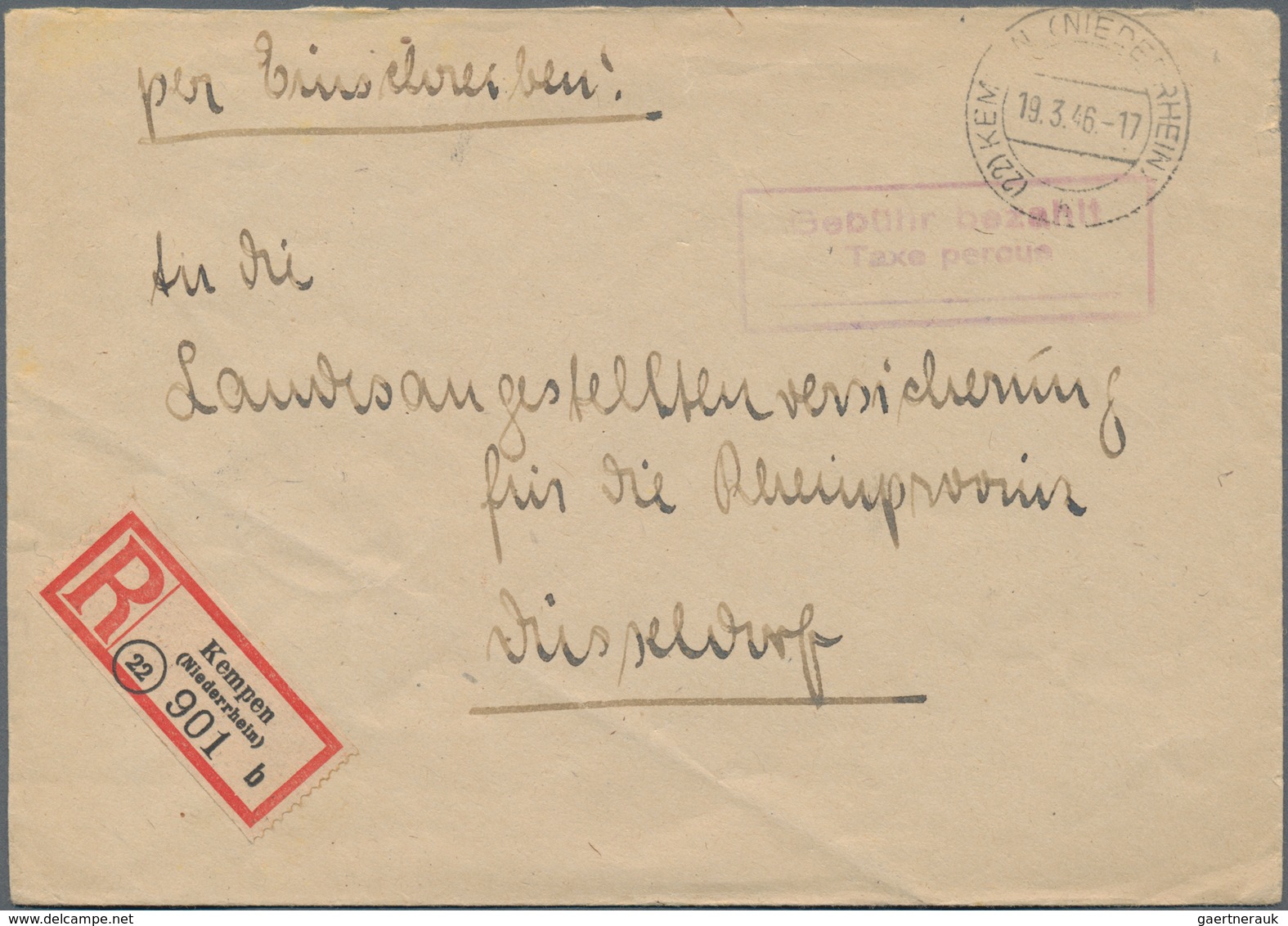 Alliierte Besetzung - Gebühr Bezahlt: 1945/1948, Meist 1945/1946, Partie Von Ca. 230 Briefen/Karten - Sonstige & Ohne Zuordnung