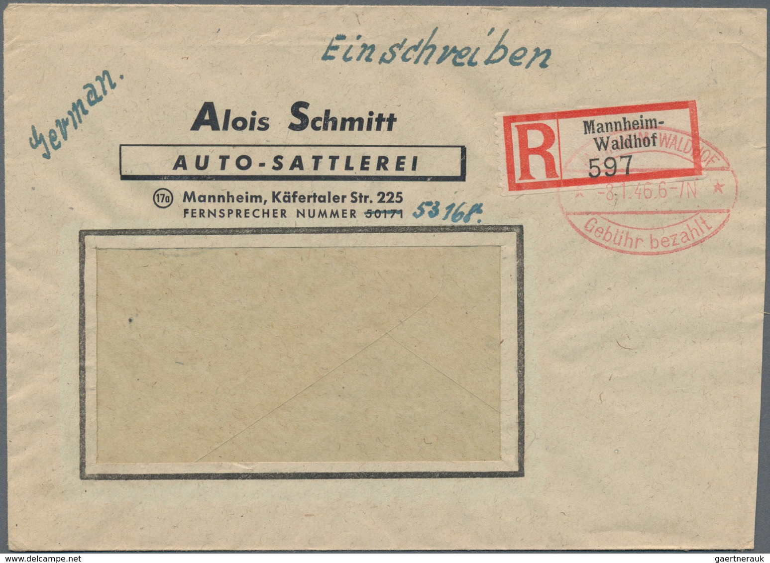 Alliierte Besetzung - Gebühr Bezahlt: 1945/1948, Meist 1945/1946, Partie Von Ca. 230 Briefen/Karten - Sonstige & Ohne Zuordnung