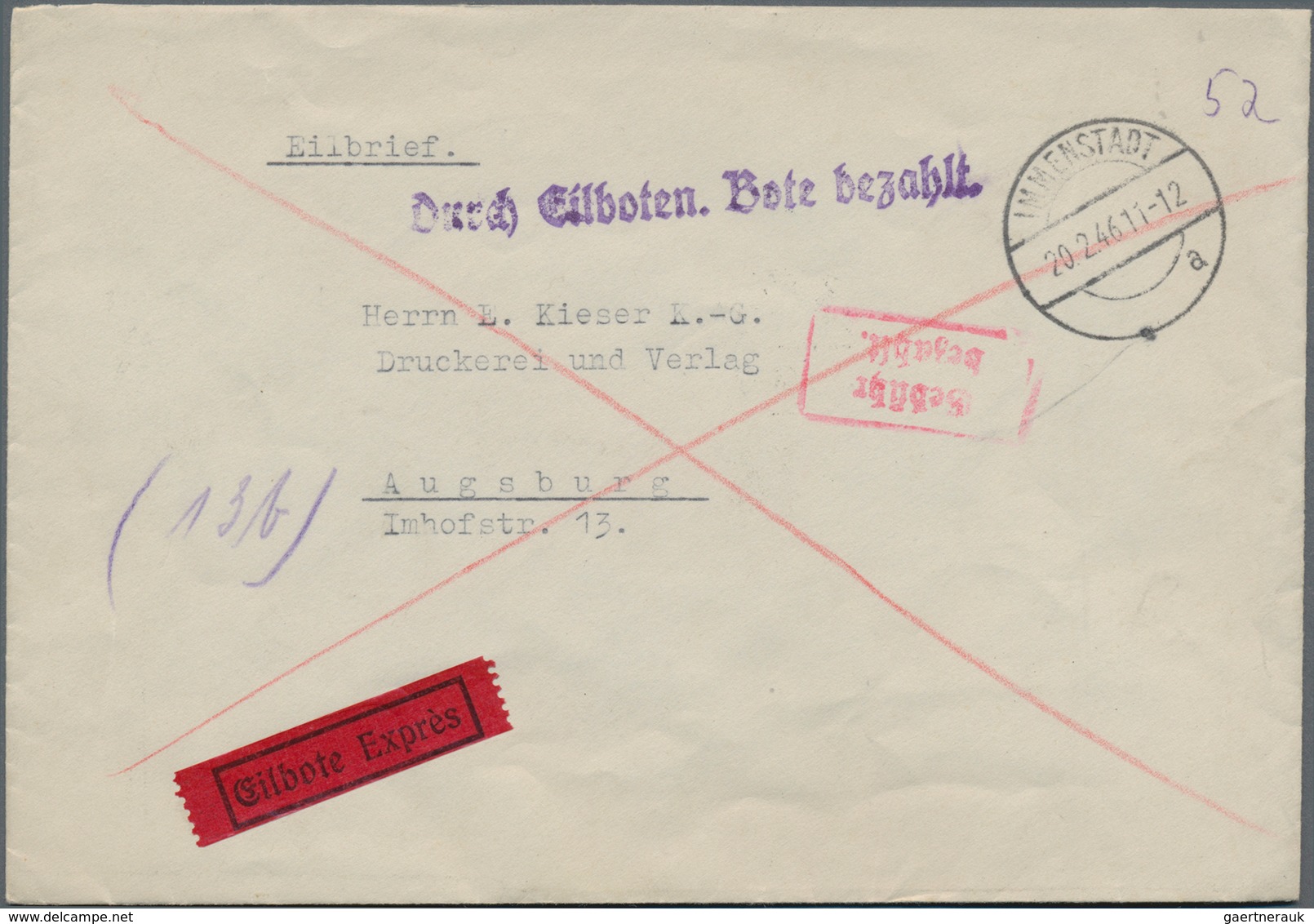 Alliierte Besetzung - Gebühr Bezahlt: 1945/1948, Meist 1945/1946, Partie Von Ca. 230 Briefen/Karten - Sonstige & Ohne Zuordnung