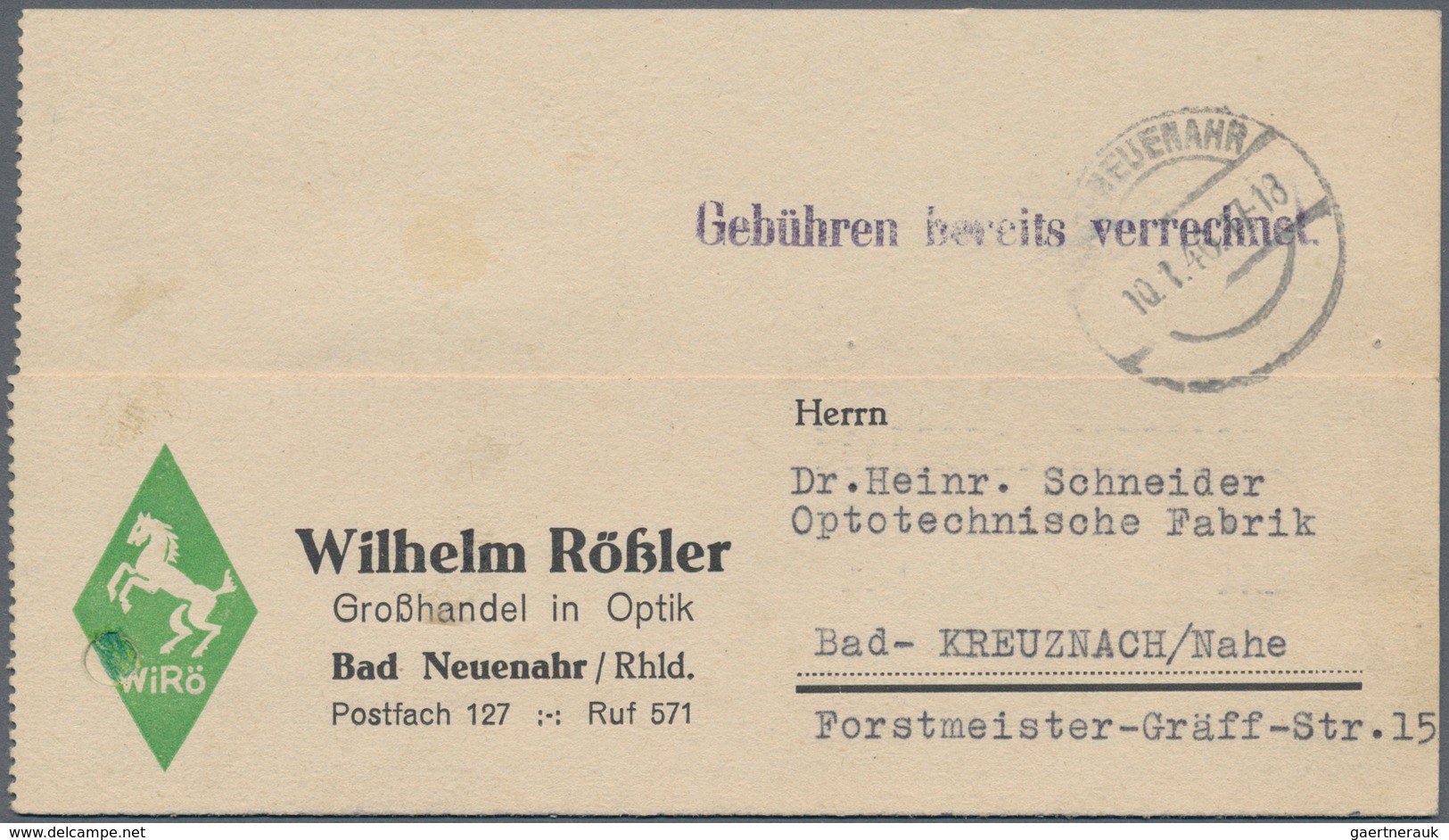 Alliierte Besetzung - Gebühr Bezahlt: 1945/1948, Rheinland/Mosel/Pfalz Plz 22, saubere Partie von ca