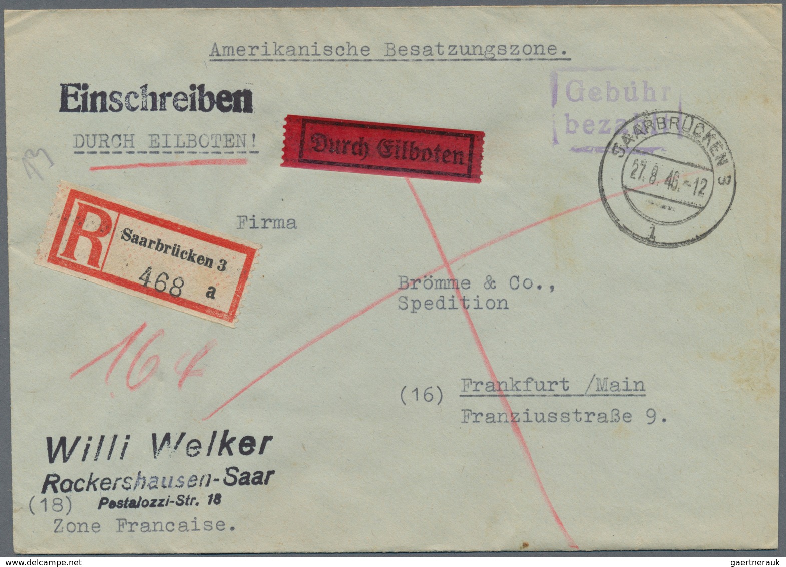 Alliierte Besetzung - Gebühr Bezahlt: 1945/1948, Saar Plz 18, Saubere Partie Von 33 Gebühr Bezahlt-B - Sonstige & Ohne Zuordnung