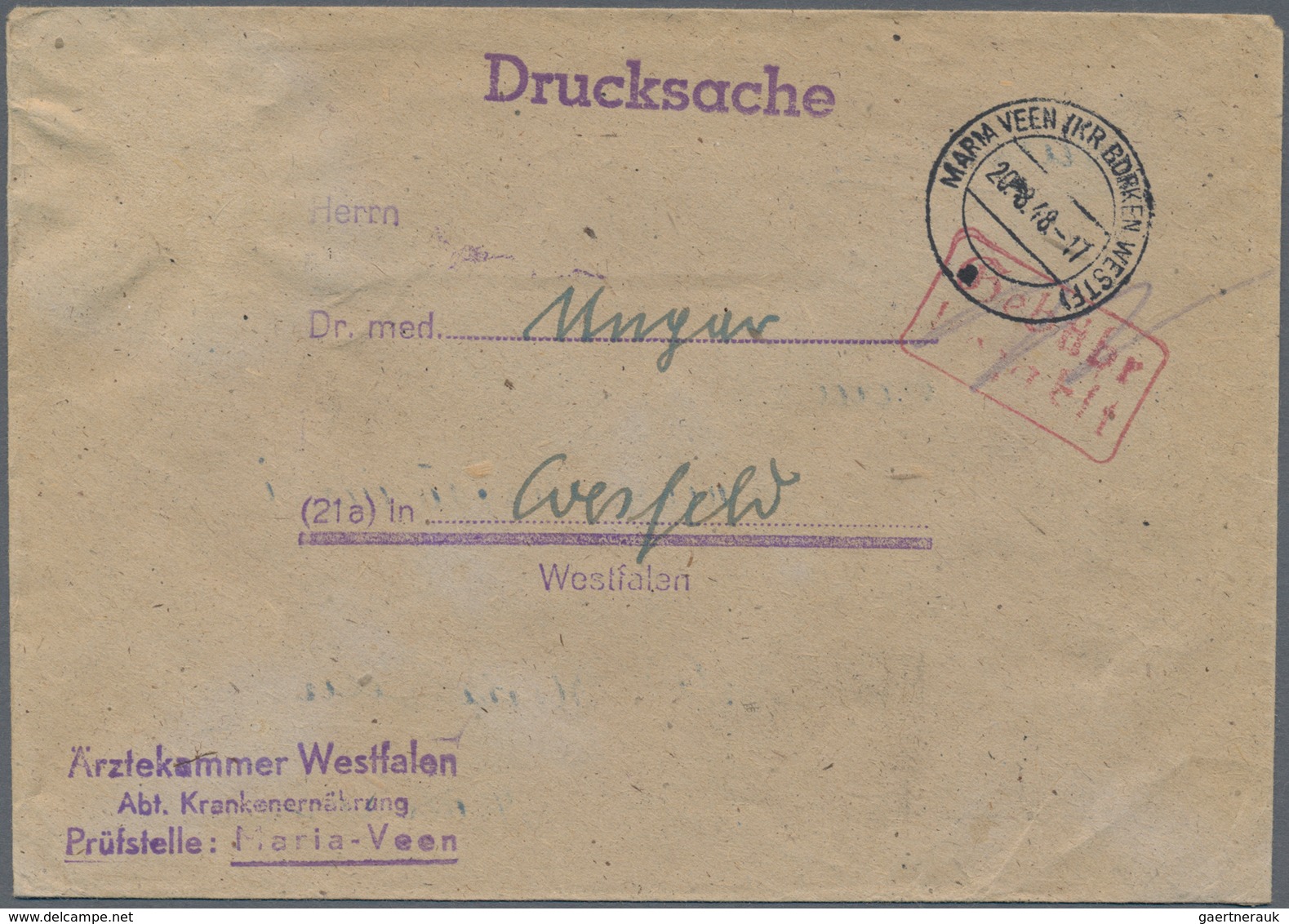 Alliierte Besetzung - Gebühr Bezahlt: 1945/1948, Westfalen Plz 21a/b, Saubere Partie Von Ca. 86 Gebü - Other & Unclassified