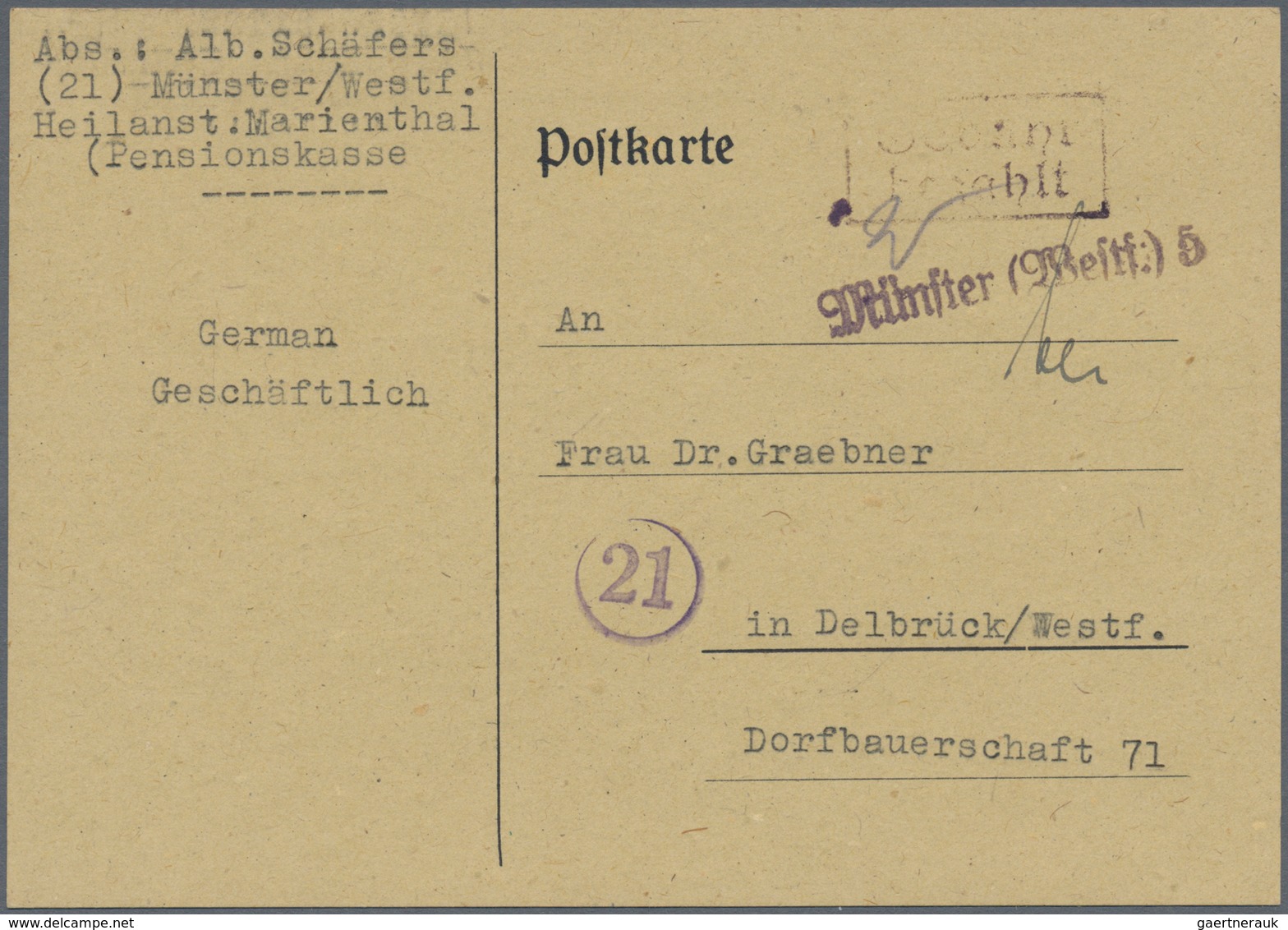 Alliierte Besetzung - Gebühr Bezahlt: 1945/1948, Westfalen Plz 21a/b, Saubere Partie Von Ca. 86 Gebü - Autres & Non Classés