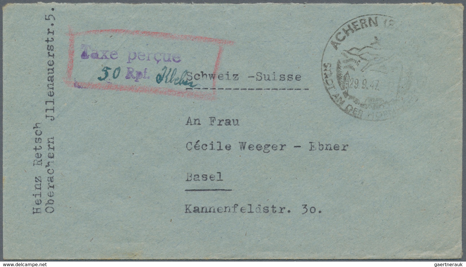 Alliierte Besetzung - Gebühr Bezahlt: 1945/1949, Baden Plz 17a/b, Saubere Partie Von Ca. 160 Gebühr - Autres & Non Classés