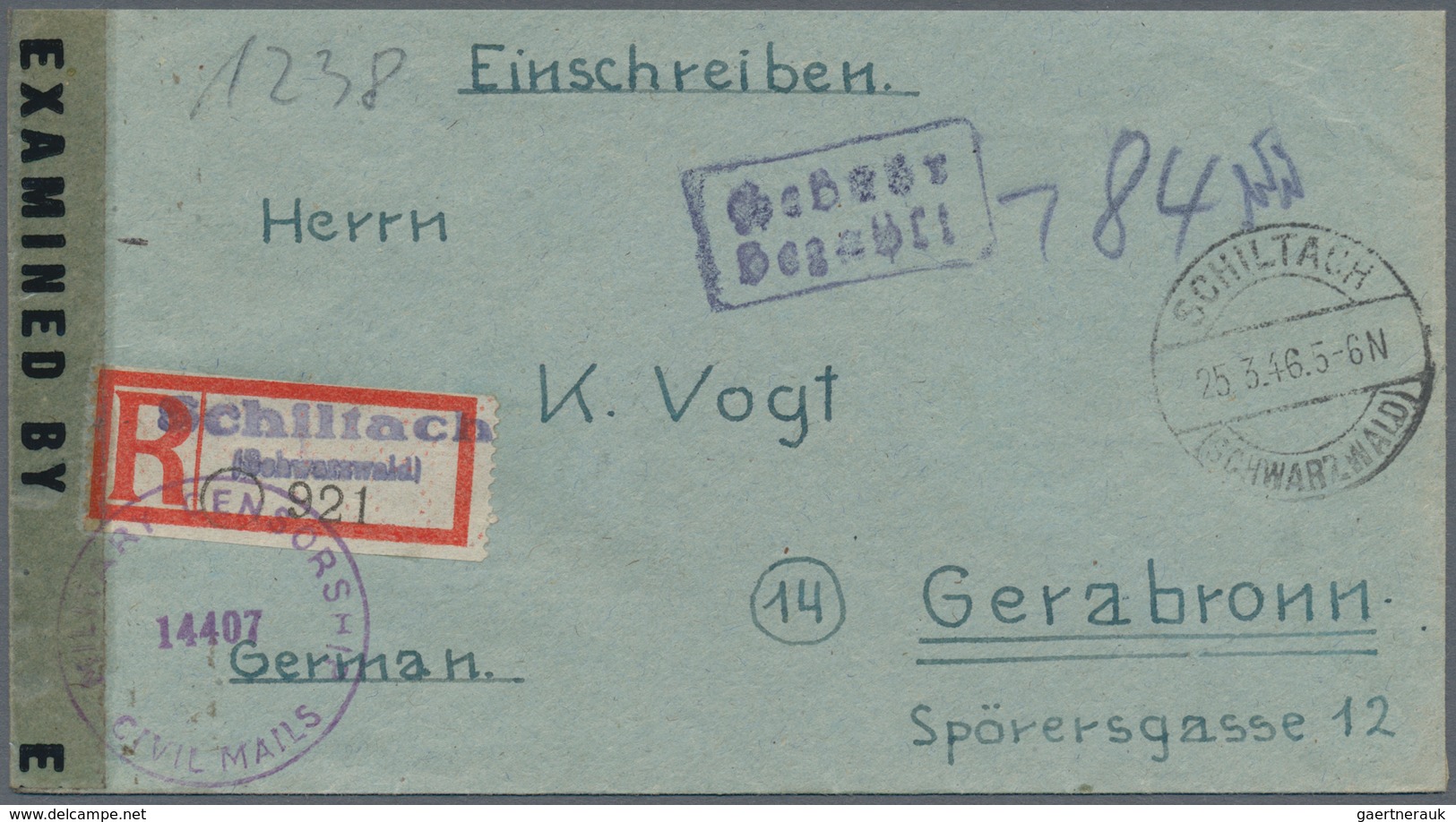 Alliierte Besetzung - Gebühr Bezahlt: 1945/1949, Baden Plz 17a/b, saubere Partie von ca. 160 Gebühr