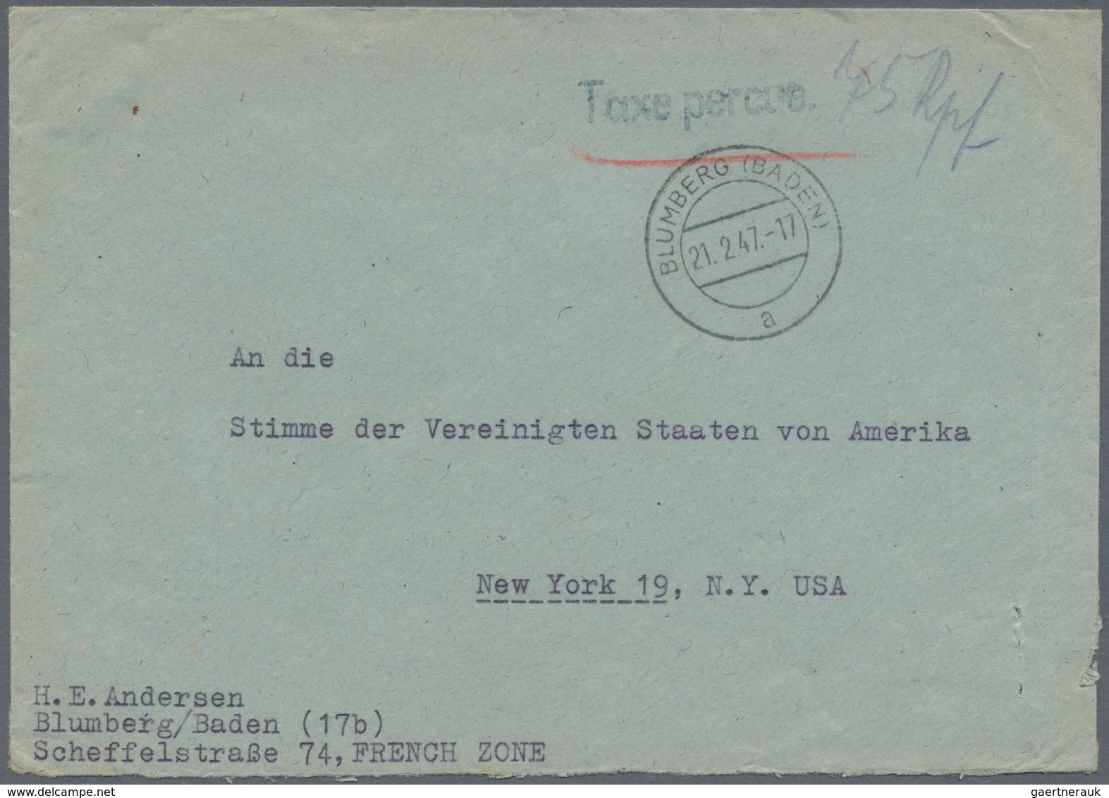 Alliierte Besetzung - Gebühr Bezahlt: 1945/1949, Baden Plz 17a/b, saubere Partie von ca. 160 Gebühr