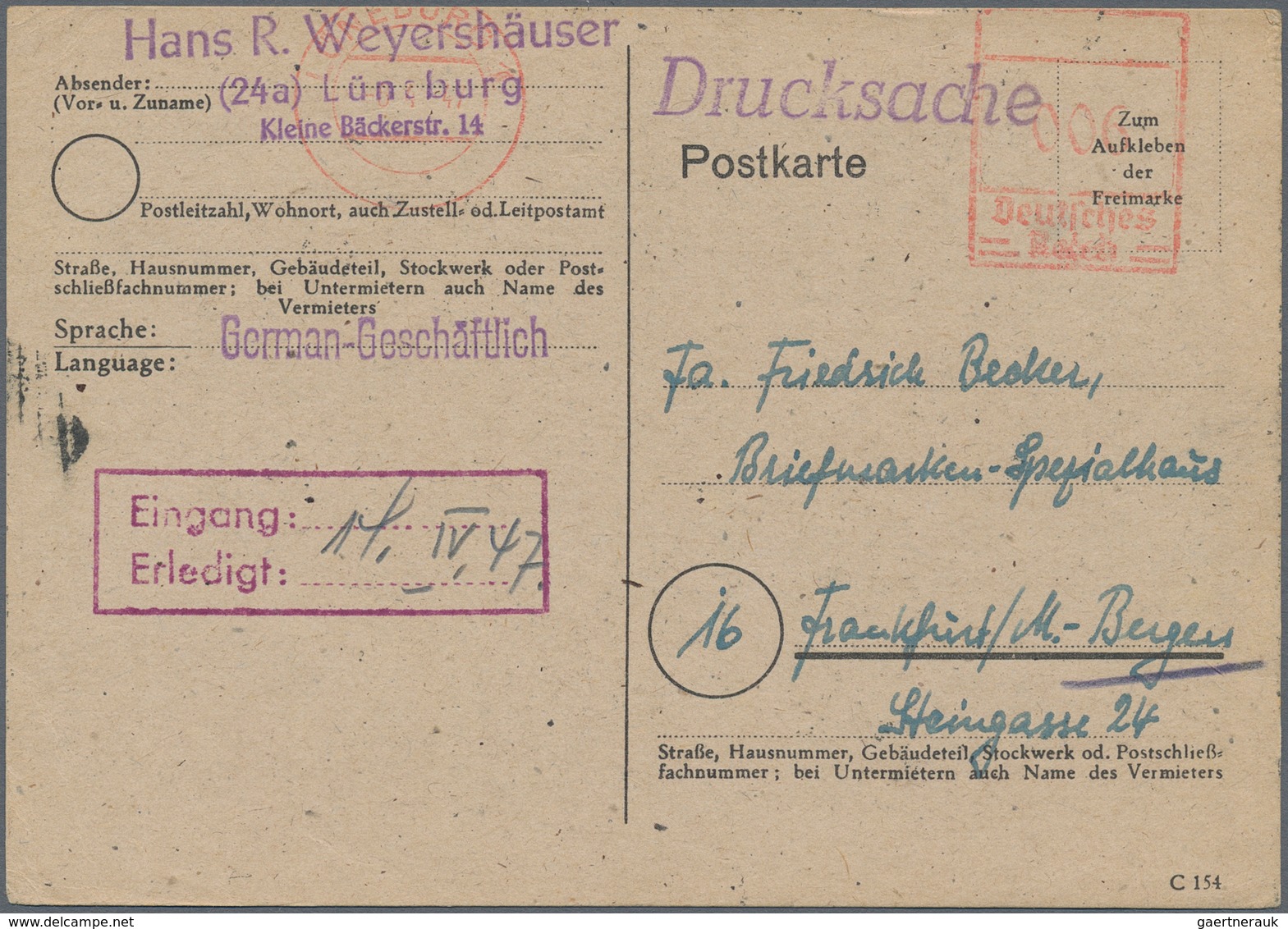 Alliierte Besetzung - Gebühr Bezahlt: 1945/1953, umfangreiche Stempel- und Spezial-Sammlung mit gesc