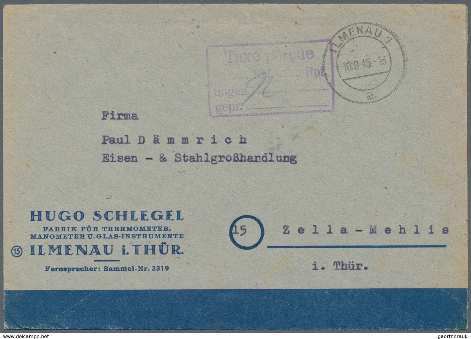 Alliierte Besetzung - Gebühr Bezahlt: Sowjetische Zone: 1945/1948, Thüringen Plz 15a, Saubere Partie - Autres & Non Classés