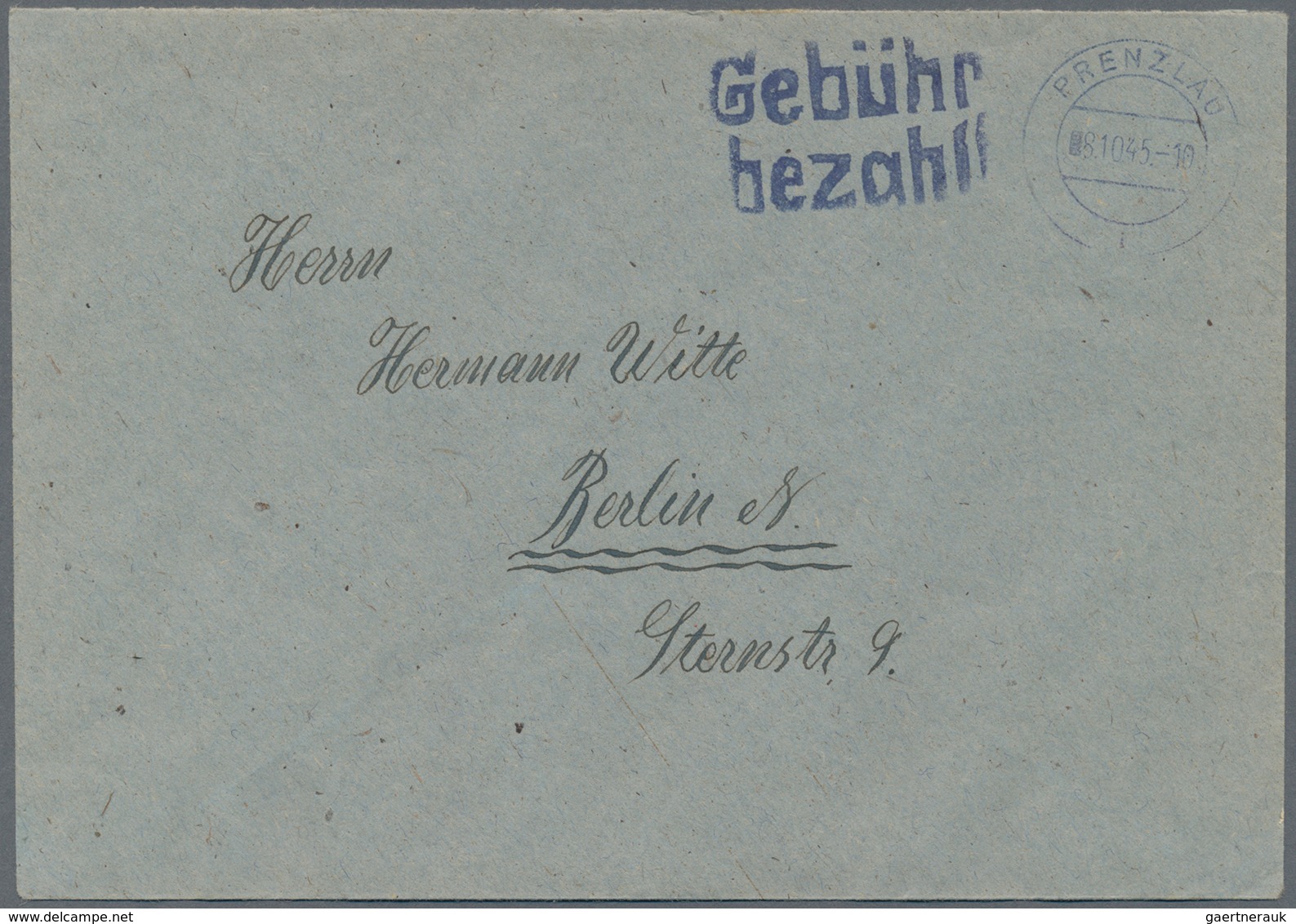 Alliierte Besetzung - Gebühr Bezahlt: Sowjetische Zone: 1945/1951, Berlin/Brandenburg, saubere Parti