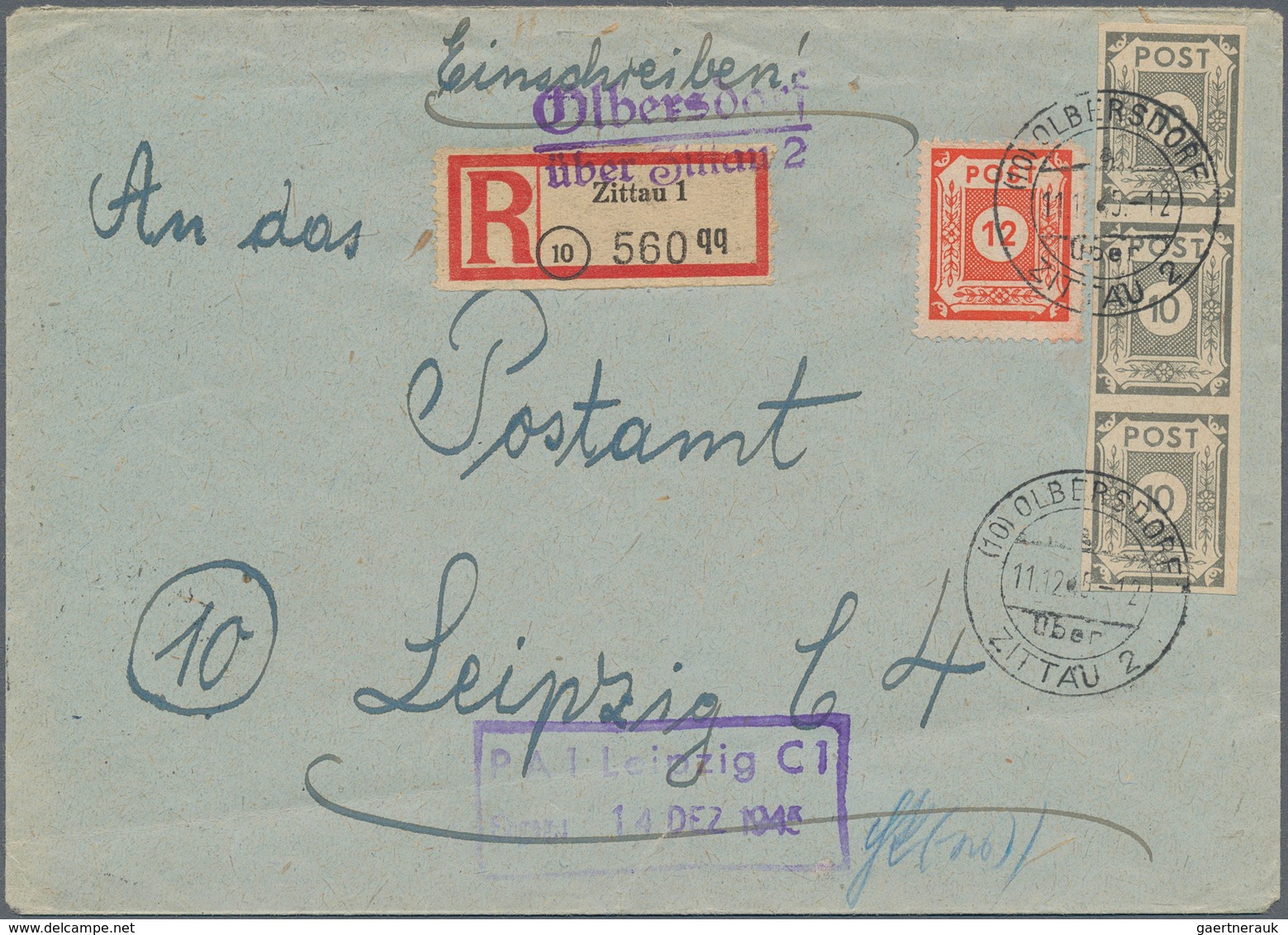 Alliierte Besetzung - Notstempel: Sowjetische Zone: 1945/1950, interesssantes Lot von über 120 Brief