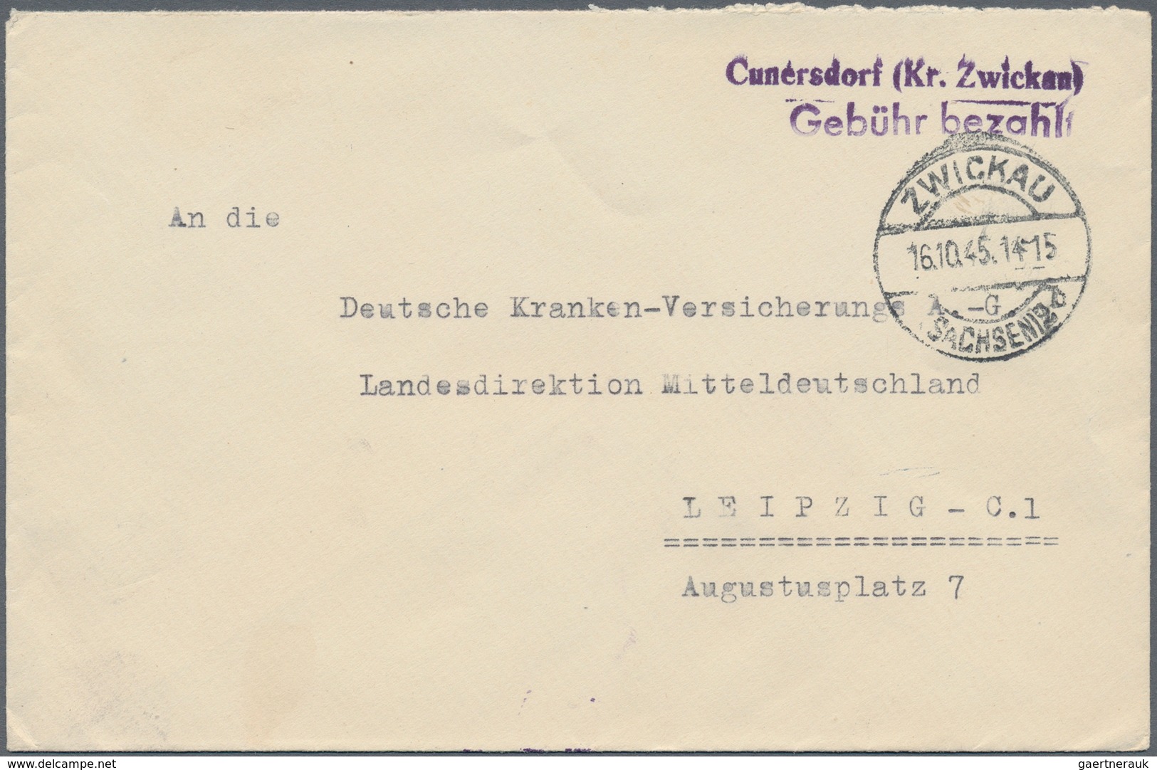 Alliierte Besetzung - Notstempel: Sowjetische Zone: 1945/1950, interesssantes Lot von über 120 Brief