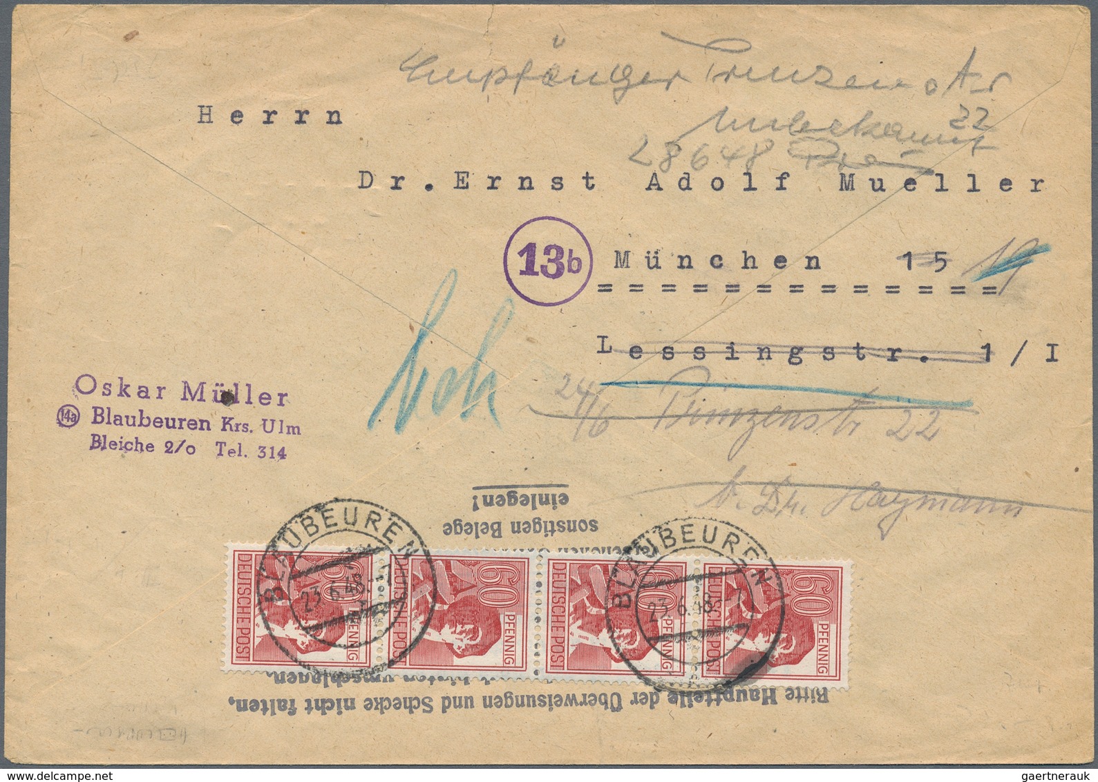 Alliierte Besetzung - Gemeinschaftsausgaben: 1948, ZEHNFACH, Vielseitige Partie Von Ca. 110 Briefen - Other & Unclassified