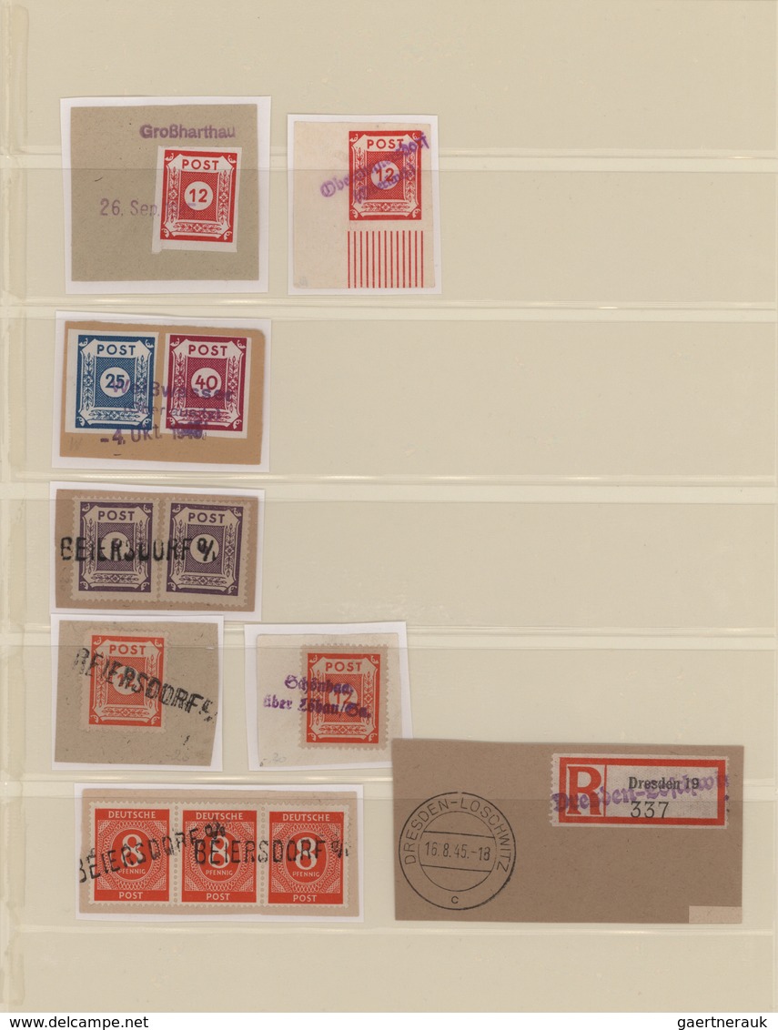 Sowjetische Zone: 1945/1949, Umfassender Sammlungsbestand In Acht Ringbindern Auf Blättern Und Steck - Autres & Non Classés
