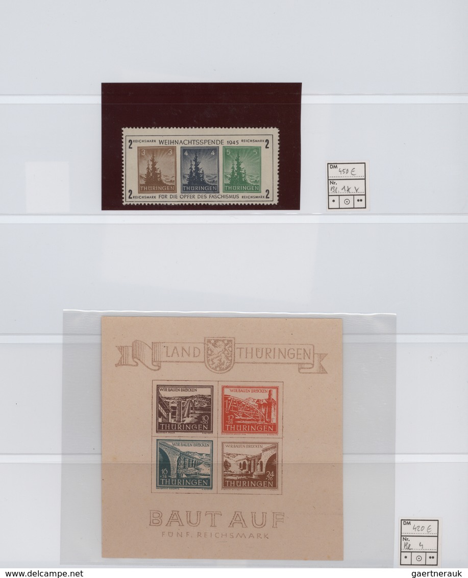 Sowjetische Zone: 1945/1949, Umfassender Sammlungsbestand In Acht Ringbindern Auf Blättern Und Steck - Autres & Non Classés