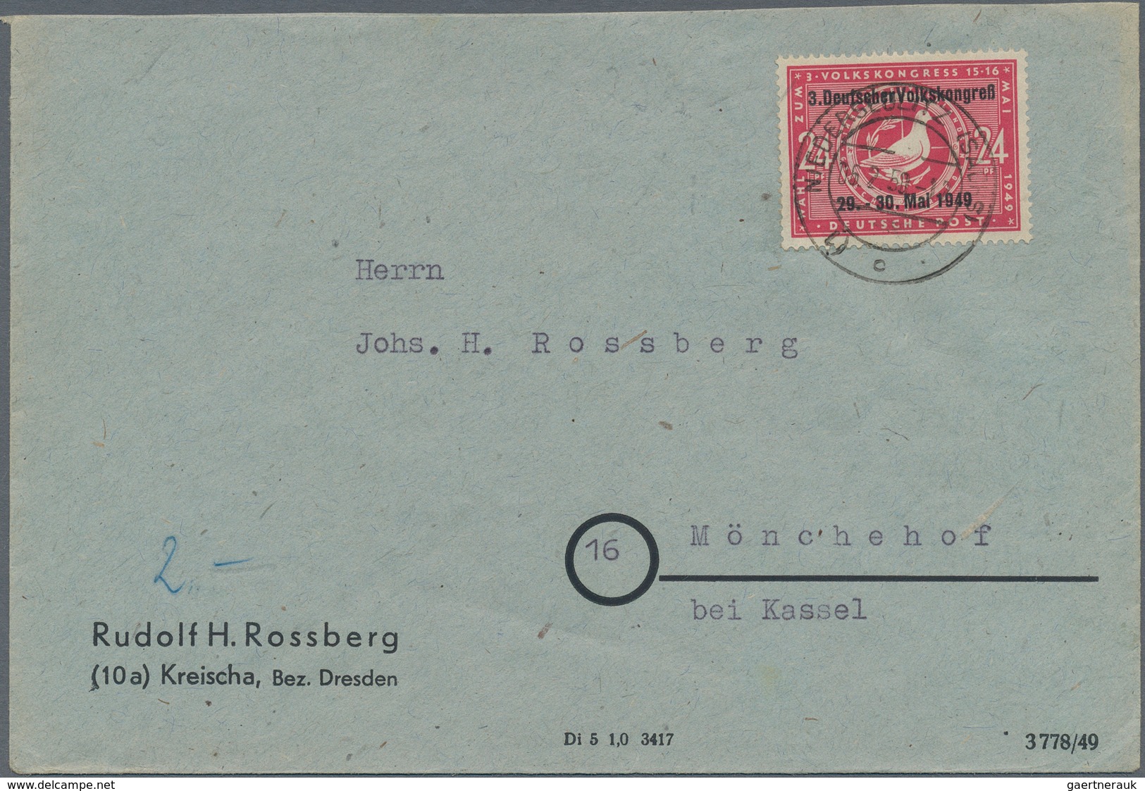 Sowjetische Zone: 1945/1950, sehr vielseitiger und ergiebiger Posten von ca. 380 Briefen und Karten,