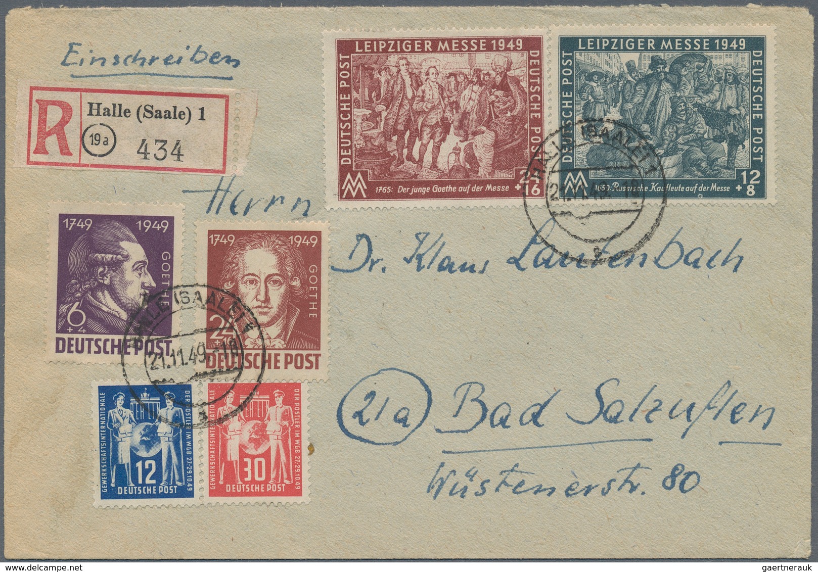 Sowjetische Zone: 1945/1950, sehr vielseitiger und ergiebiger Posten von ca. 380 Briefen und Karten,