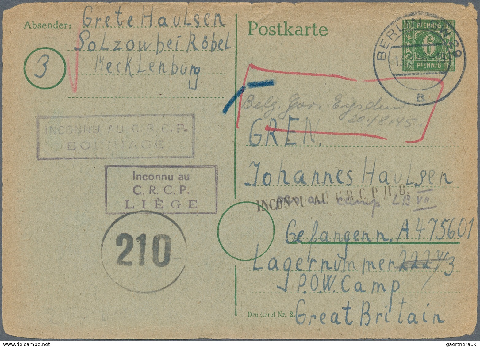 Sowjetische Zone: 1945/1950, sehr vielseitiger und ergiebiger Posten von ca. 380 Briefen und Karten,