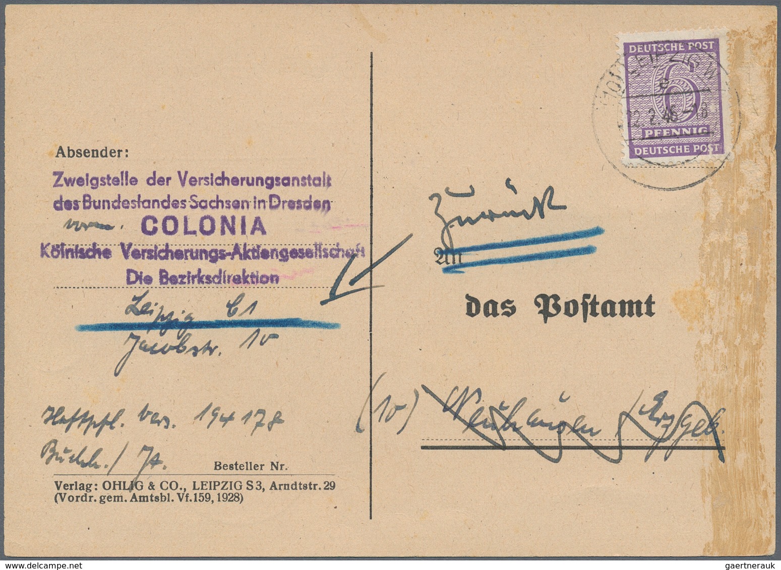 Sowjetische Zone: 1945/1950, sehr vielseitiger und ergiebiger Posten von ca. 380 Briefen und Karten,