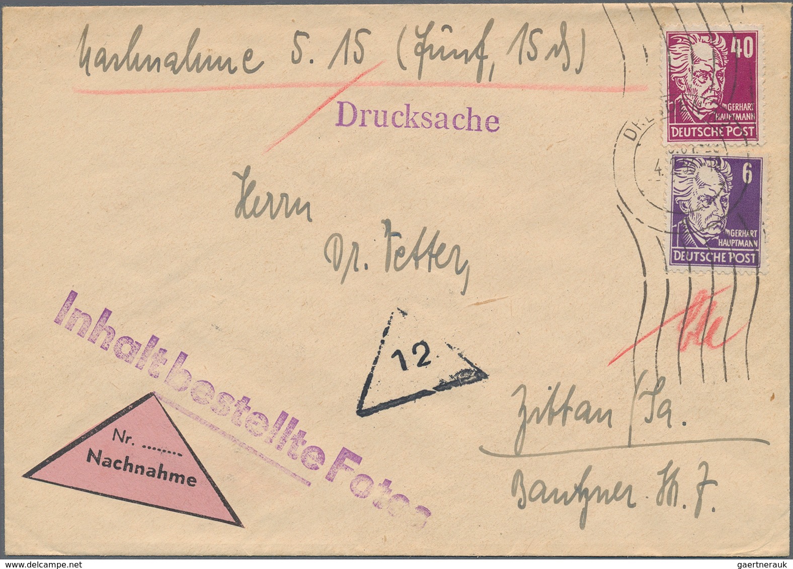 Sowjetische Zone: 1945/1950, sehr vielseitiger und ergiebiger Posten von ca. 380 Briefen und Karten,