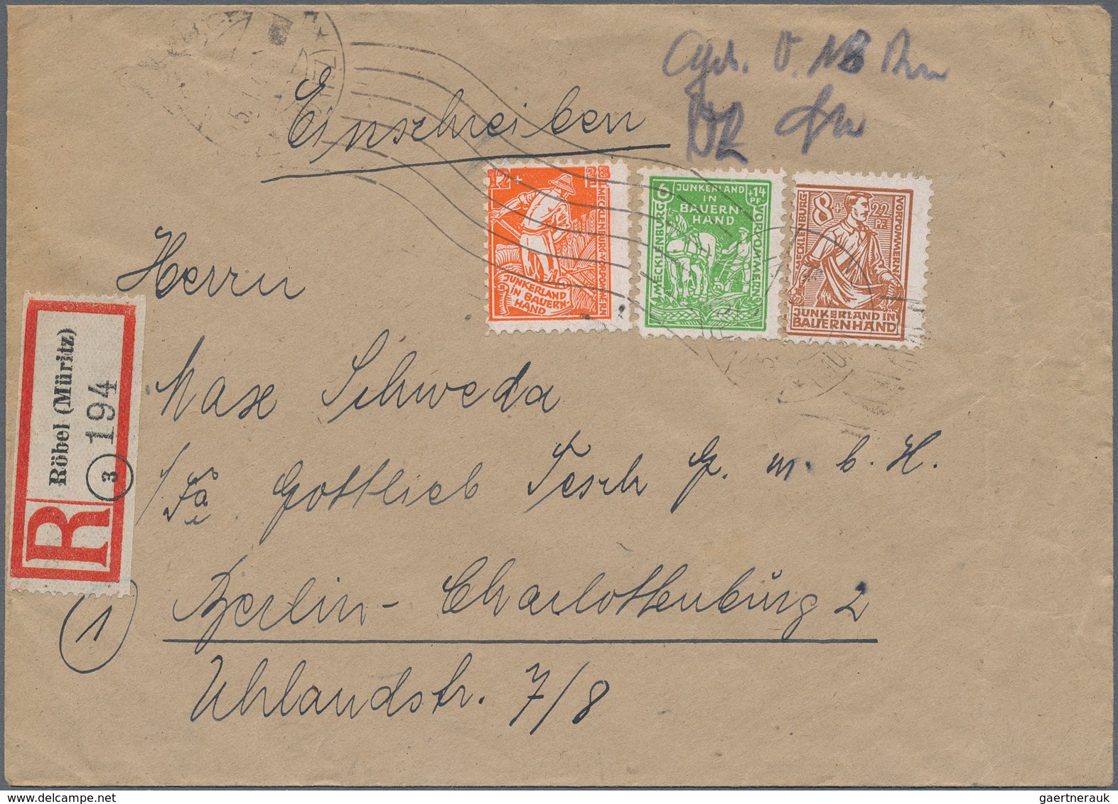 Sowjetische Zone: 1945/1950, sehr vielseitiger und ergiebiger Posten von ca. 380 Briefen und Karten,