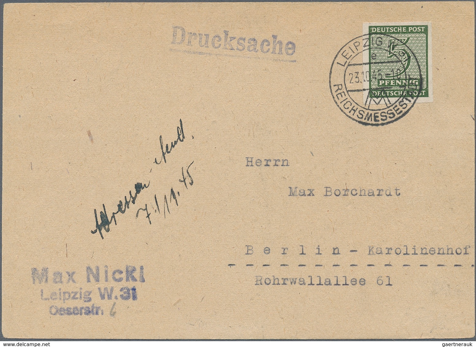 Sowjetische Zone: 1945/1950, sehr vielseitiger und ergiebiger Posten von ca. 380 Briefen und Karten,