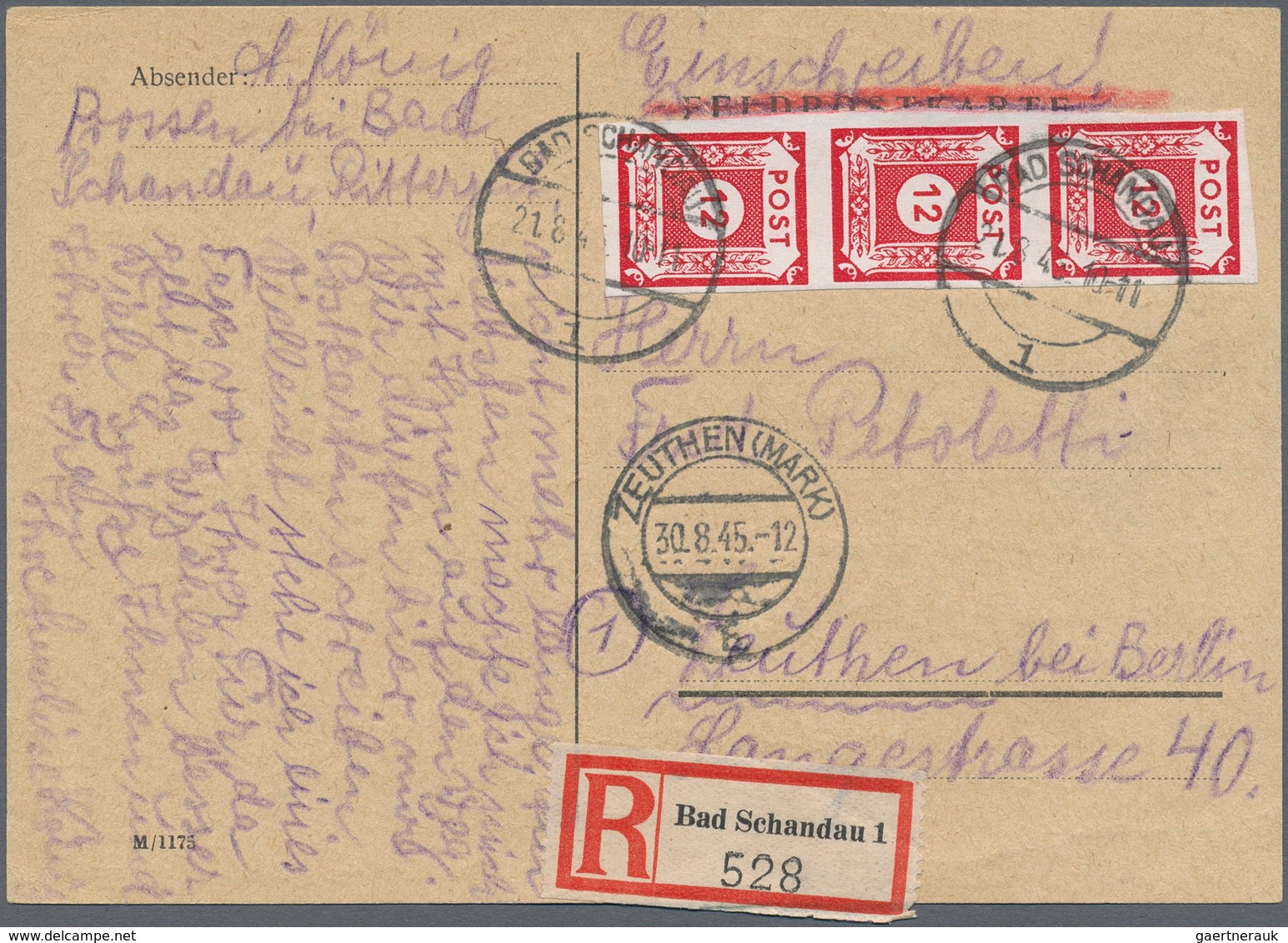 Sowjetische Zone - Ost-Sachsen: 1945/1946, Sammlung Von Ca. 109 Briefen/Karten Mit Frankaturen Der Z - Autres & Non Classés