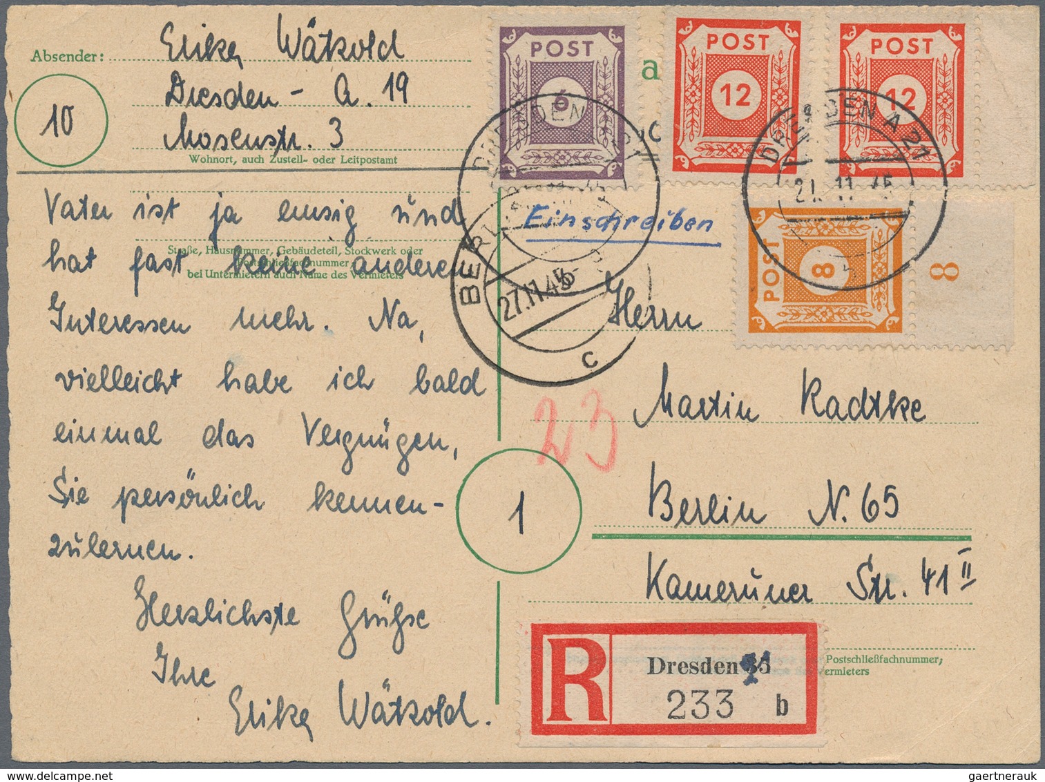 Sowjetische Zone - Ost-Sachsen: 1945/1946, Sammlung Von Ca. 90 Briefen/Karten, Alles BEDARFSPOST Und - Otros & Sin Clasificación