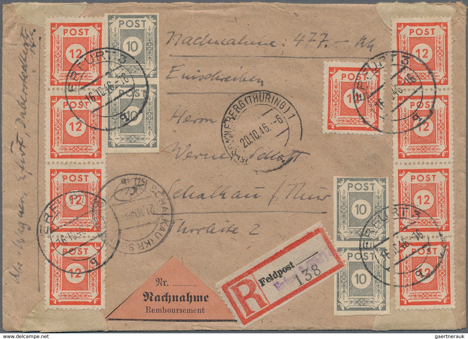 Sowjetische Zone - Ost-Sachsen: 1945/1946, Sammlung Von Ca. 90 Briefen/Karten, Alles BEDARFSPOST Und - Autres & Non Classés