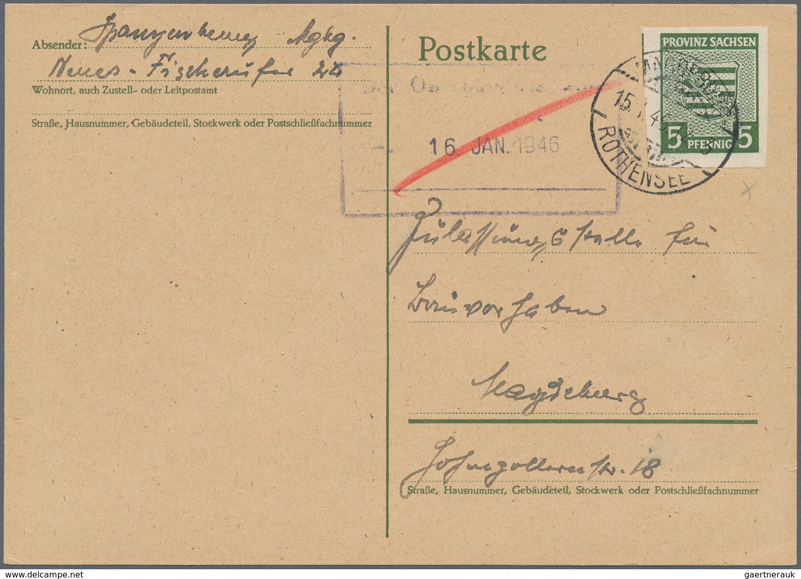 Sowjetische Zone - Provinz Sachsen: 1945/1946, Sammlung Von Ca. 204 Briefen/Karten/gebrauchten Ganzs - Other & Unclassified