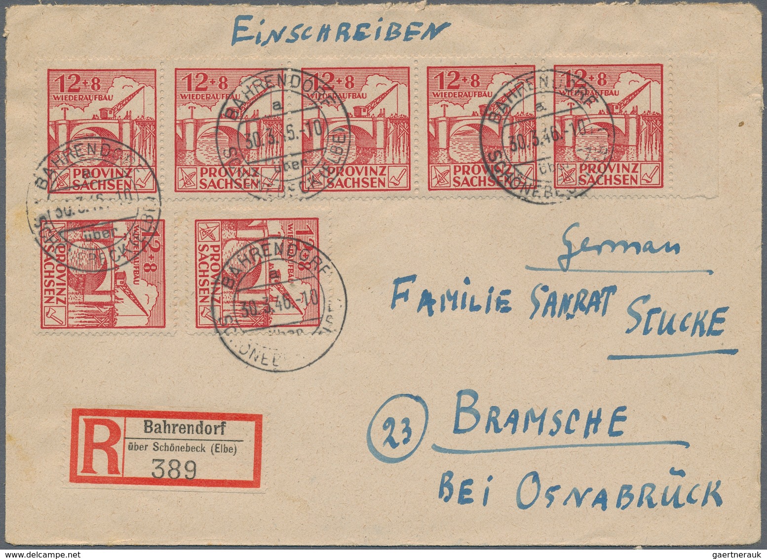 Sowjetische Zone - Provinz Sachsen: 1945/1946, Sammlung von ca. 204 Briefen/Karten/gebrauchten Ganzs