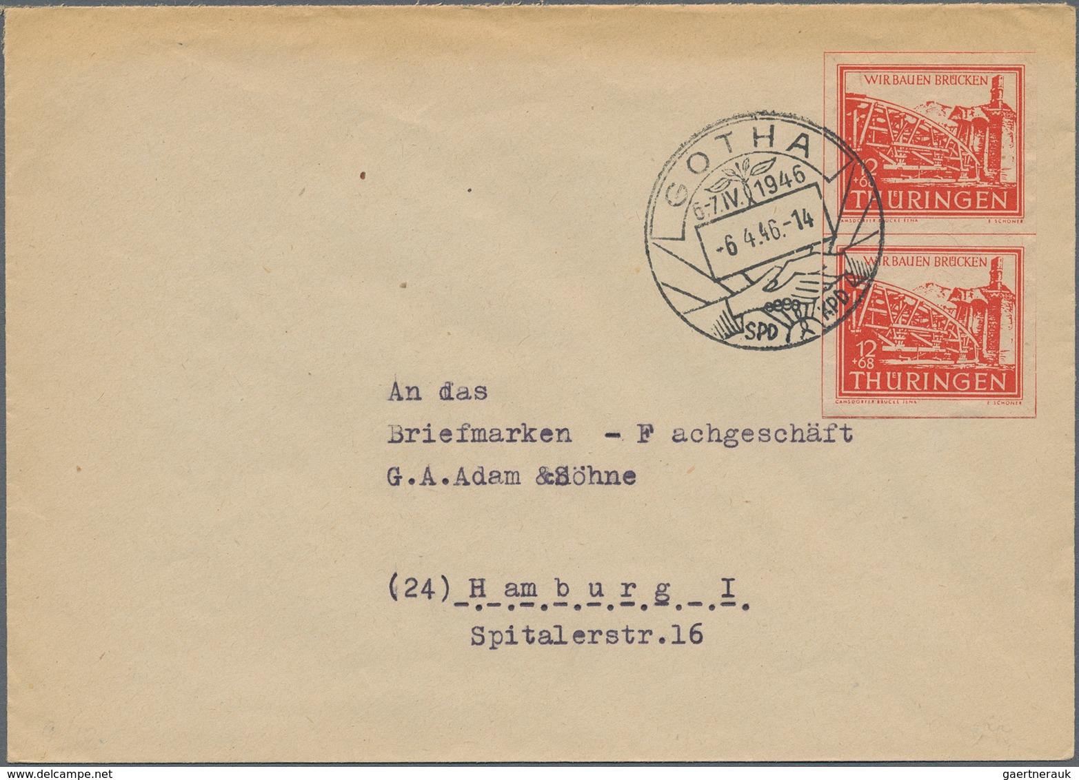 Sowjetische Zone - Thüringen: 1945/1946, Sammlung Von Ca. 95 Briefen/Karten/gebrauchten Ganzsachen, - Autres & Non Classés