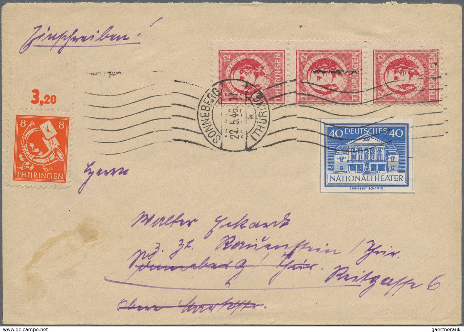 Sowjetische Zone - Thüringen: 1945/1946, Sammlung von ca. 95 Briefen/Karten/gebrauchten Ganzsachen,