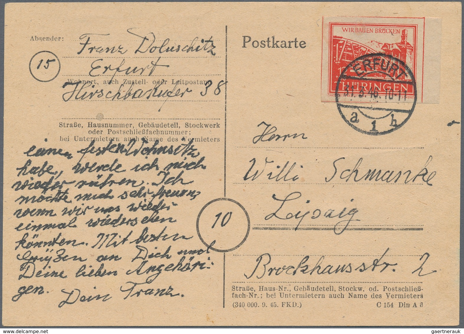 Sowjetische Zone - Thüringen: 1945/1946, Sammlung von ca. 95 Briefen/Karten/gebrauchten Ganzsachen,