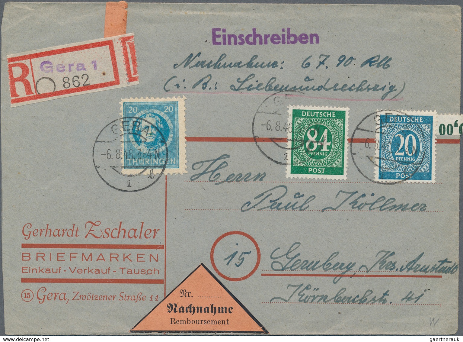 Sowjetische Zone - Thüringen: 1945/1946, Sammlung von ca. 95 Briefen/Karten/gebrauchten Ganzsachen,