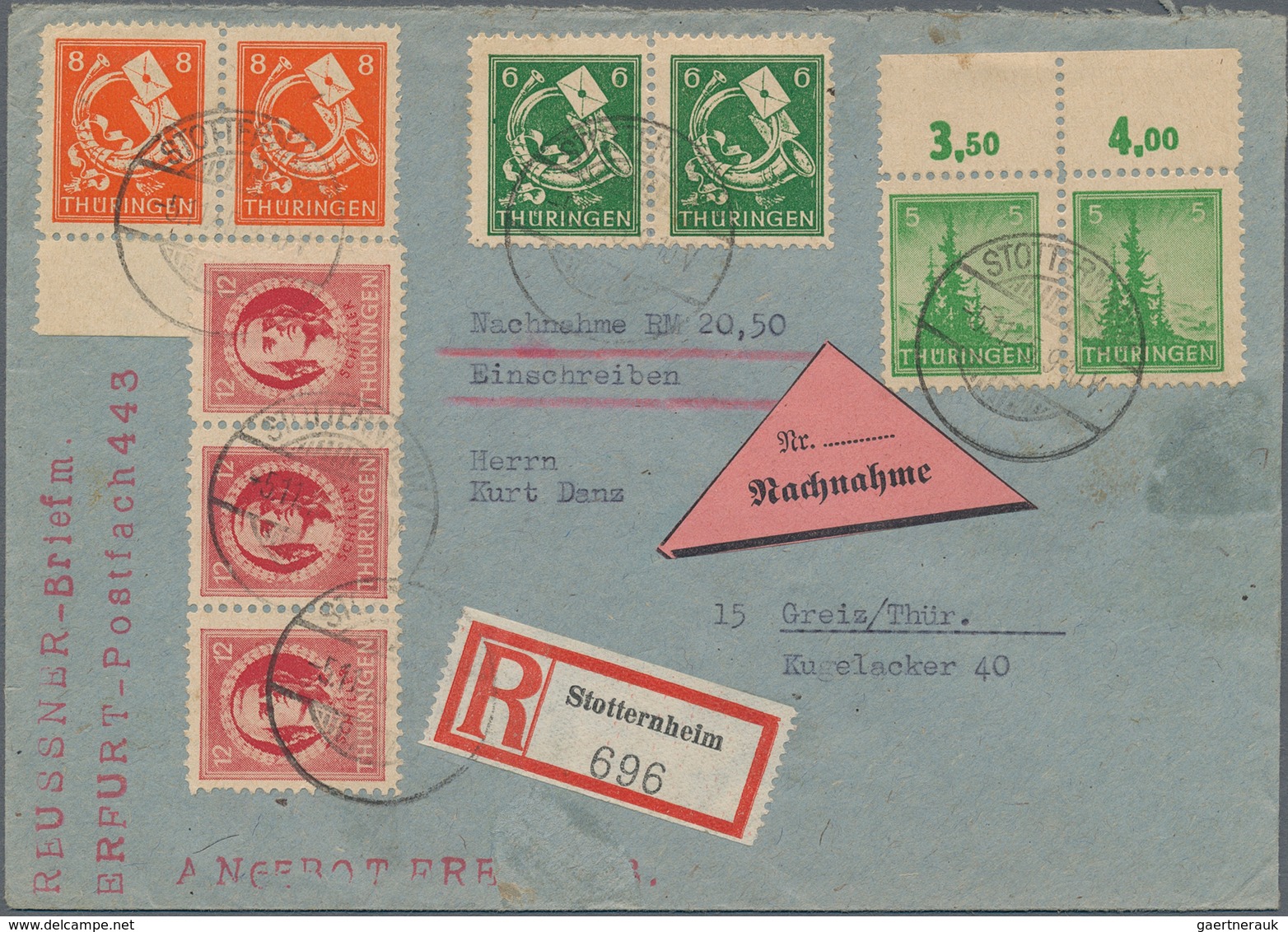 Sowjetische Zone - Thüringen: 1945/1946, Sammlung von ca. 95 Briefen/Karten/gebrauchten Ganzsachen,