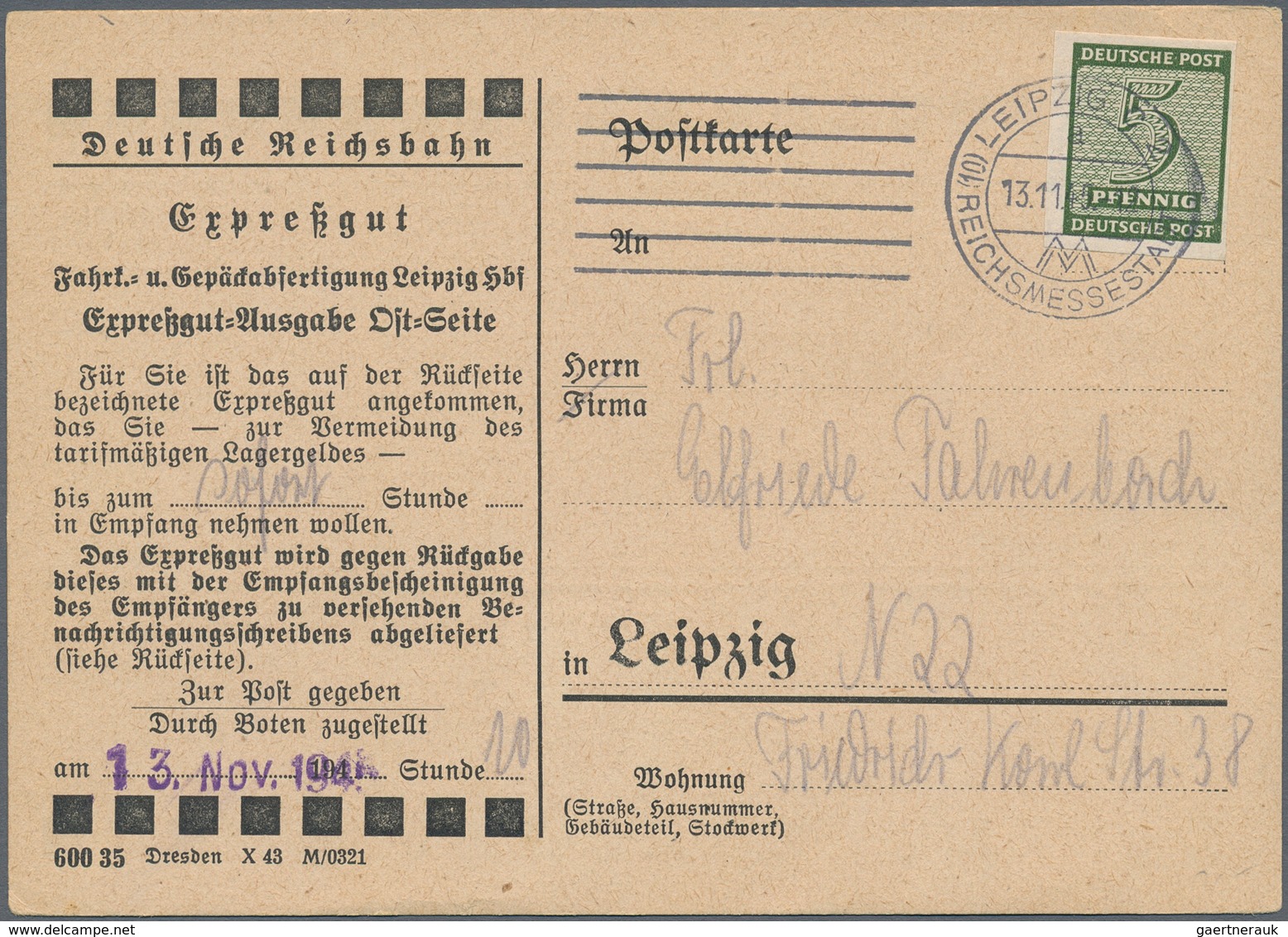 Sowjetische Zone - West-Sachsen: 1945/1946, Sammlung Von Ca. 228 Briefen/Karten, Alles BEDARFSPOST U - Autres & Non Classés