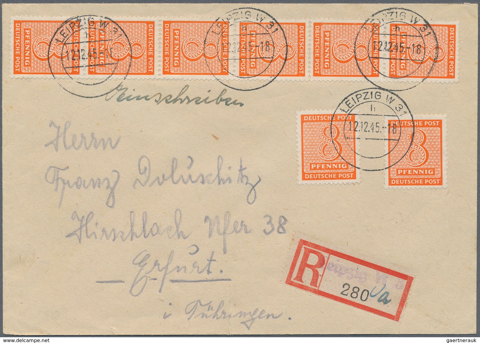 Sowjetische Zone - West-Sachsen: 1945/1946, Sammlung von ca. 228 Briefen/Karten, alles BEDARFSPOST u