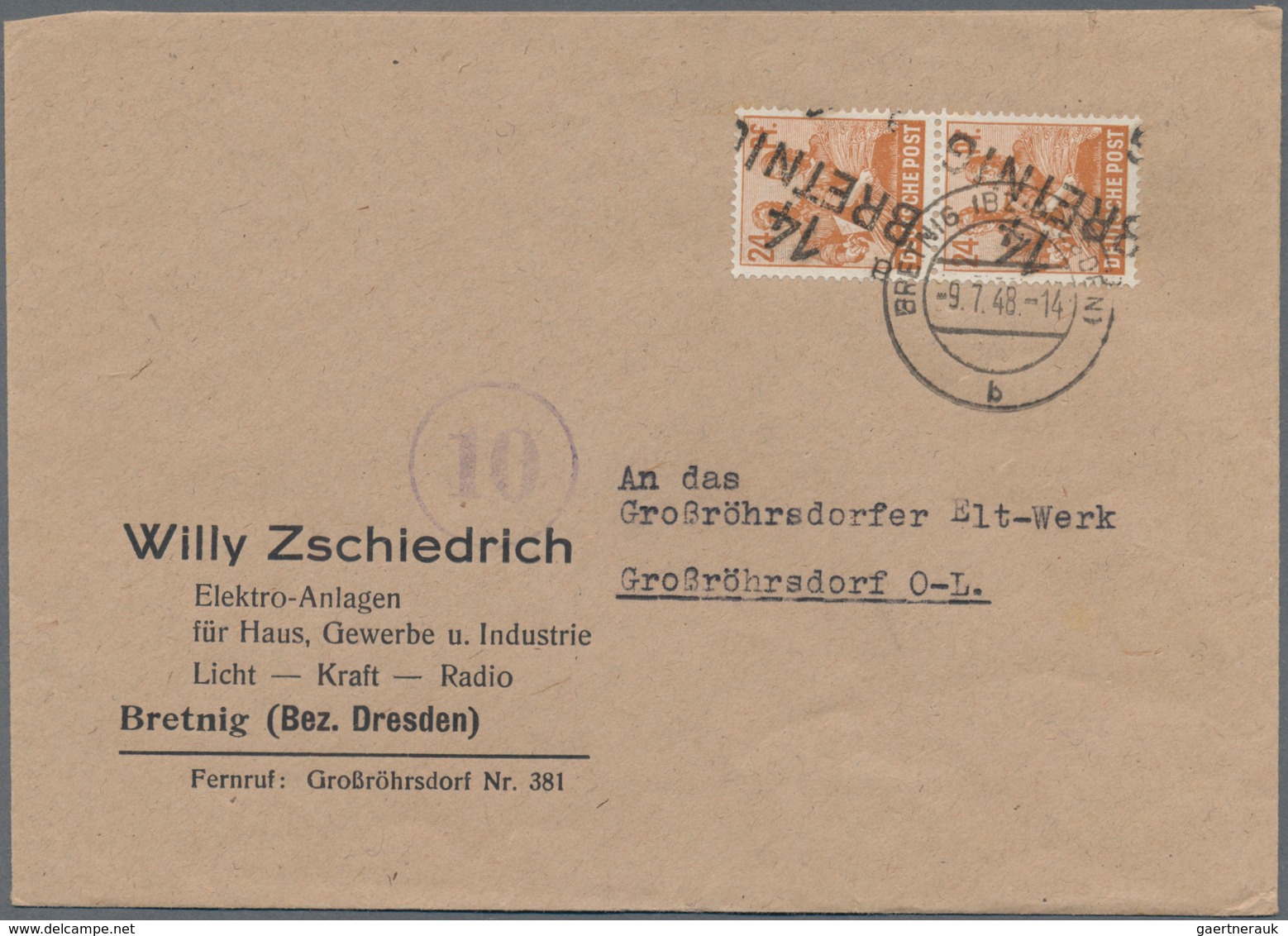 Sowjetische Zone - Bezirkshandstempel - II - Bez. 14 (Dresden): 1948, Partie Von 45 Bedarfsbriefen/- - Autres & Non Classés