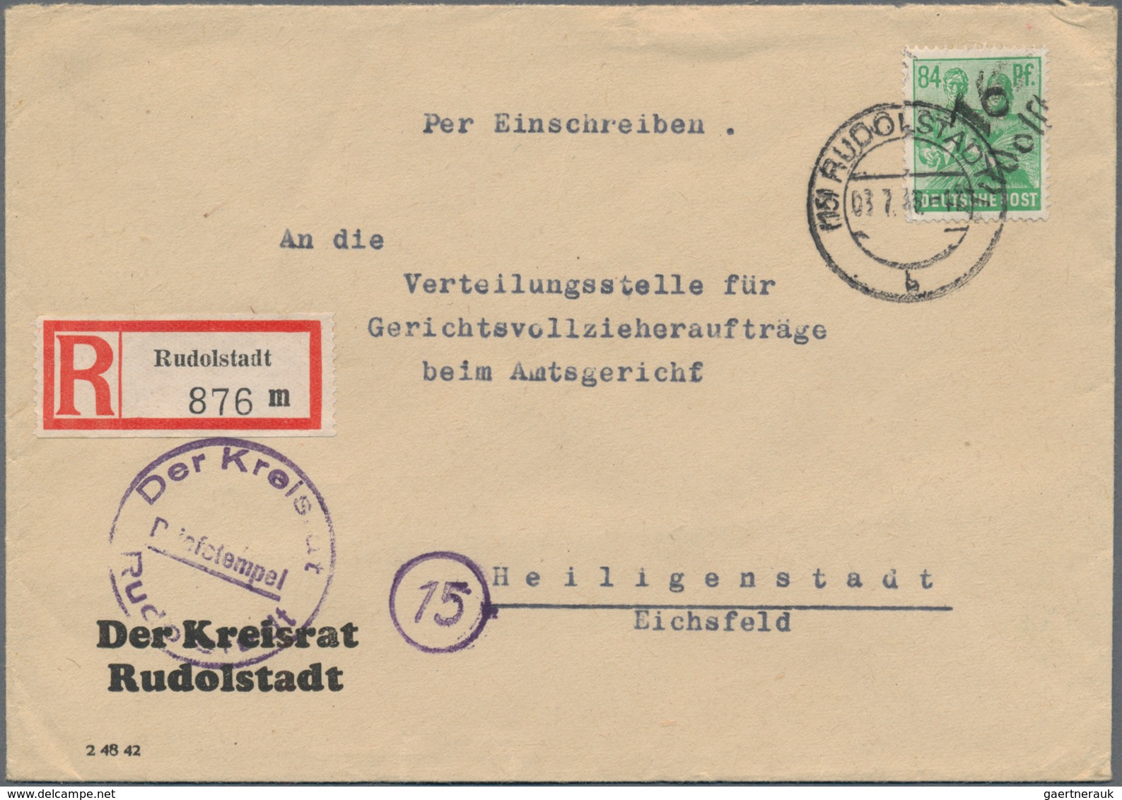 Sowjetische Zone - Bezirkshandstempel - III - Bez. 16 (Erfurt): 1948, Partie Von 29 Bedarfsbriefen/- - Sonstige & Ohne Zuordnung