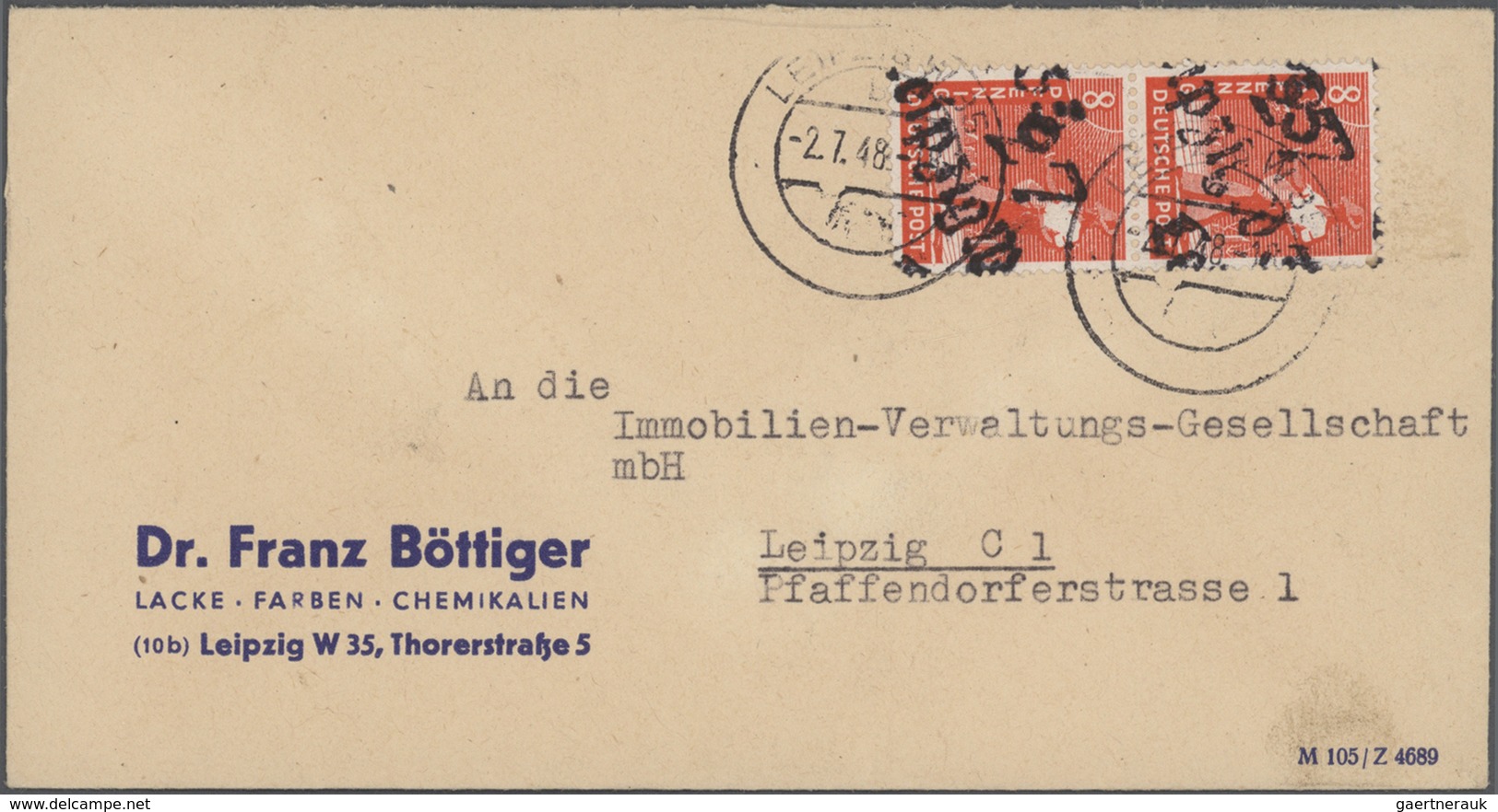 Sowjetische Zone - Bezirkshandstempel - V - Bez. 27 (Leipzig): 1948, Partie Von 28 Bedarfsbriefen/-k - Otros & Sin Clasificación