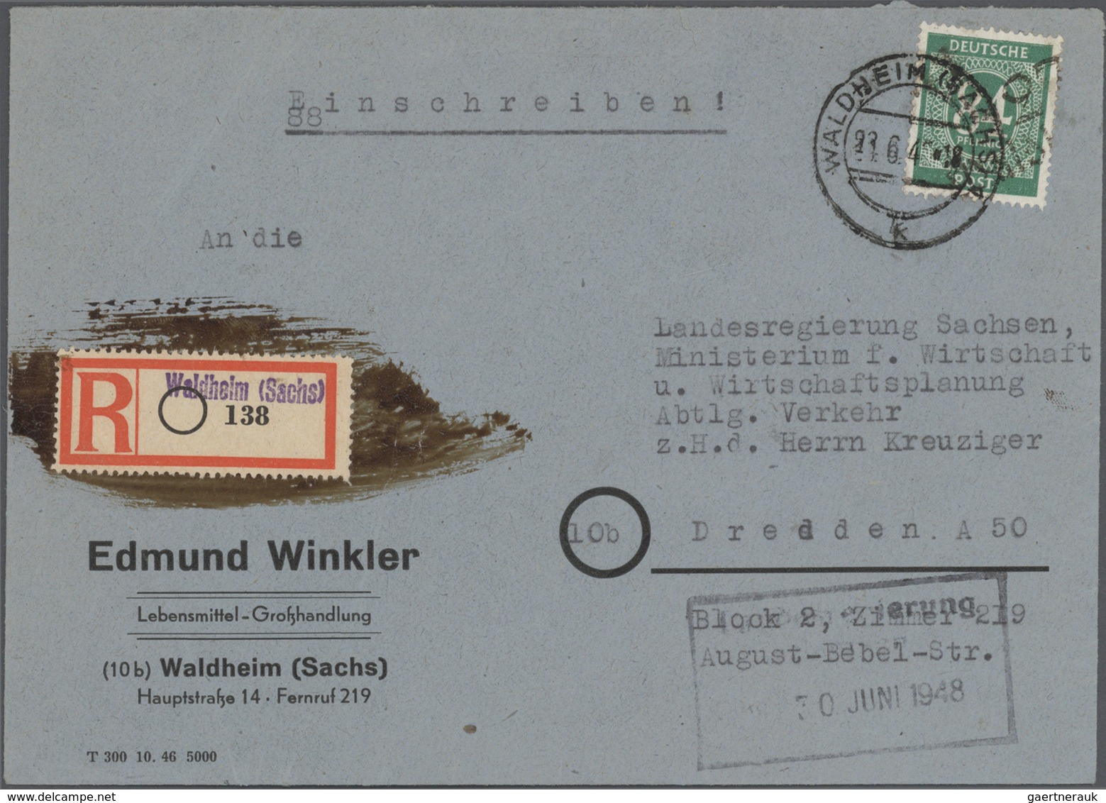 Sowjetische Zone - Bezirkshandstempel - V - Bez. 27 (Leipzig): 1948, Partie Von 28 Bedarfsbriefen/-k - Autres & Non Classés
