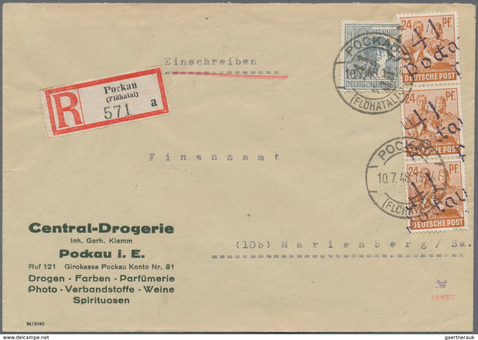 Sowjetische Zone - Bezirkshandstempel - X - Bez. 41 (Chemnitz): 1948, Partie Von 24 Bedarfsbriefen/- - Autres & Non Classés