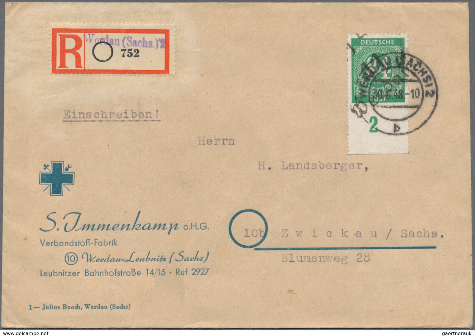 Sowjetische Zone - Bezirkshandstempel - X - Bez. 41 (Chemnitz): 1948, Partie Von 24 Bedarfsbriefen/- - Autres & Non Classés