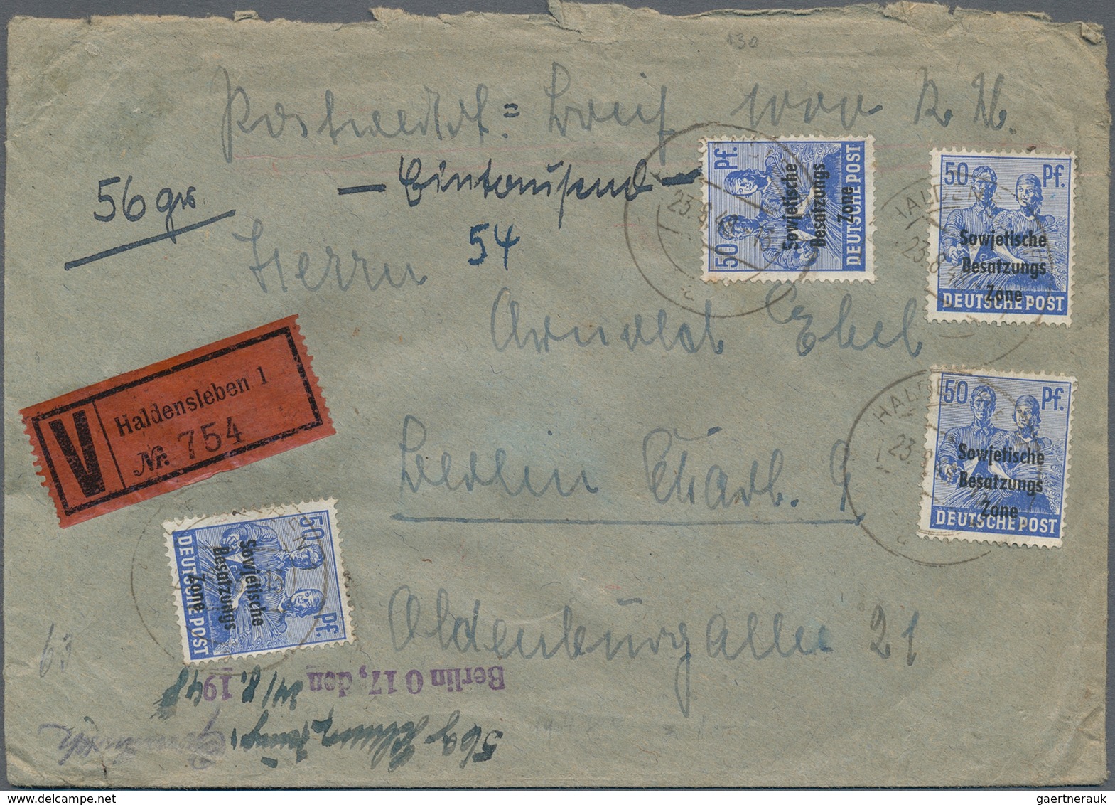 Sowjetische Zone - Allgemeine Ausgaben: 1948/1952, Sammlung von ca. 243 Briefen/Karten/gebrauchten G