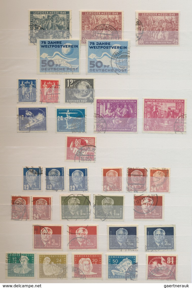 DDR: 1949/1990, Reichhaltige Sauber Gestempelte Sammlung Auf Zahlreichen Albenblättern Bzw. Die Anfa - Collections