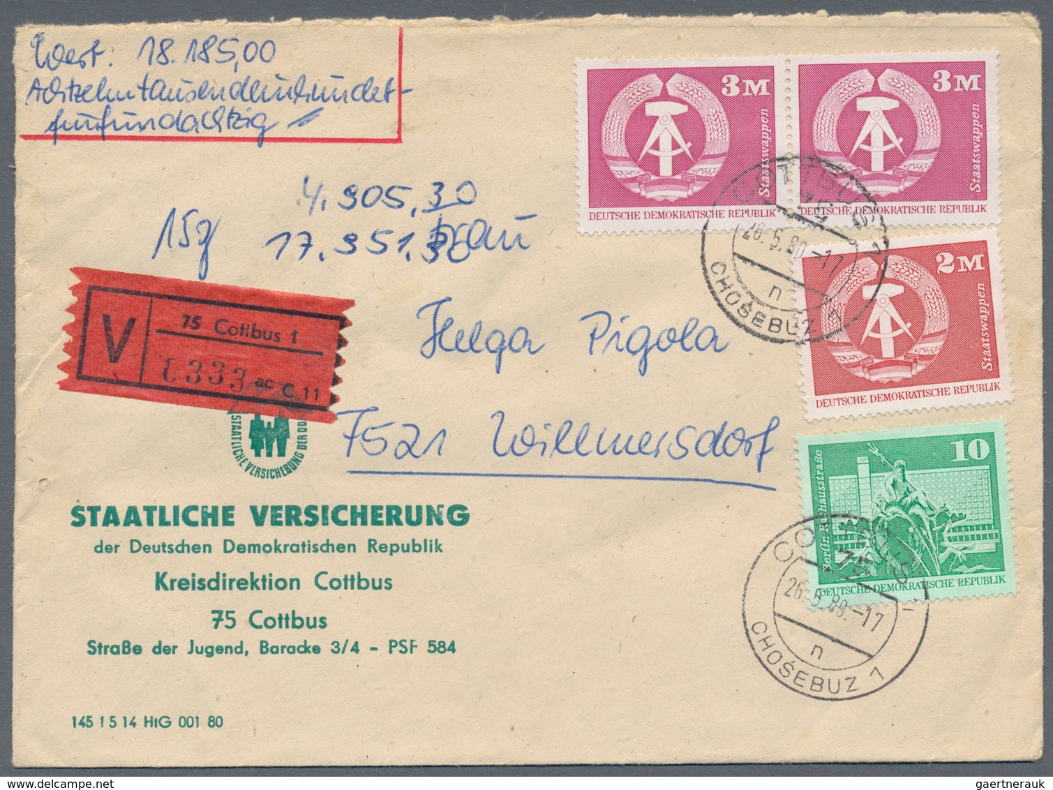 DDR: 1949/2019, umfassende Sammlung von ca. 2.180 Briefen und Karten ab etwas SBZ Allg.Ausgabe, auge