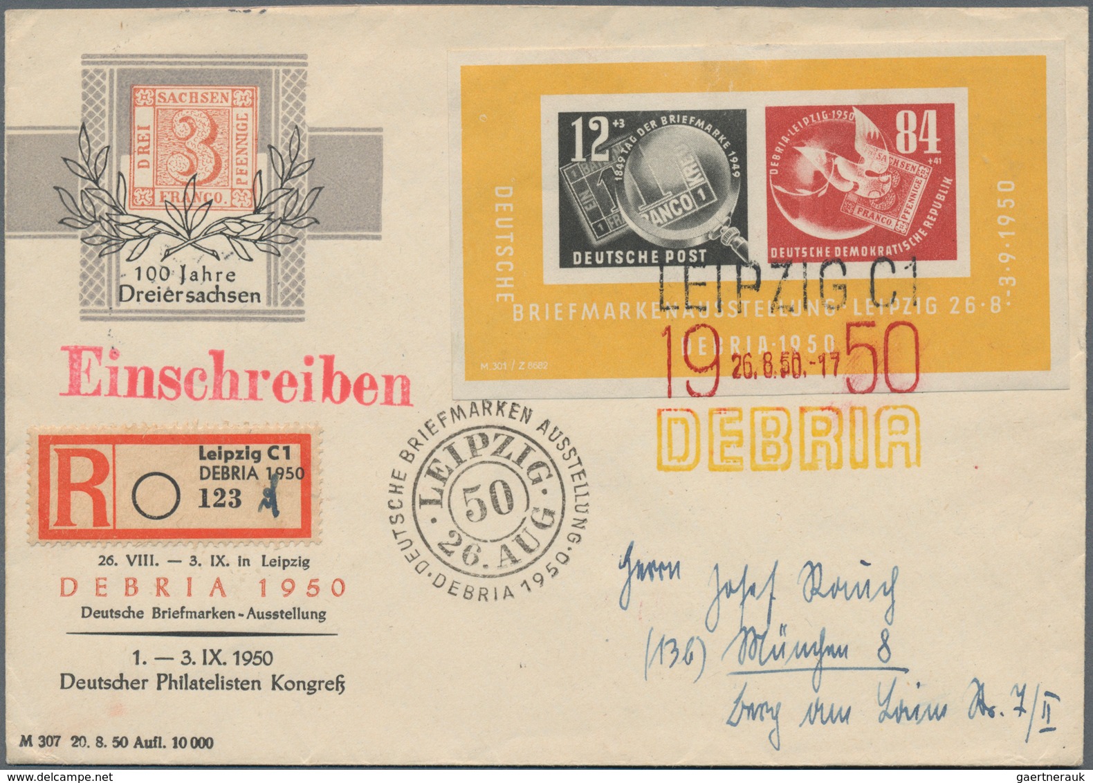 DDR: 1950-52, Vier FDC, Zwei Briefe Und Eine Postkarte, Dabei 'Akademie D. Wissenschaften' 1 Pf. Bis - Sammlungen